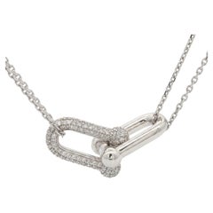 Tiffany & Co. HardWear Double Link Pendant 18K White Gold Necklace