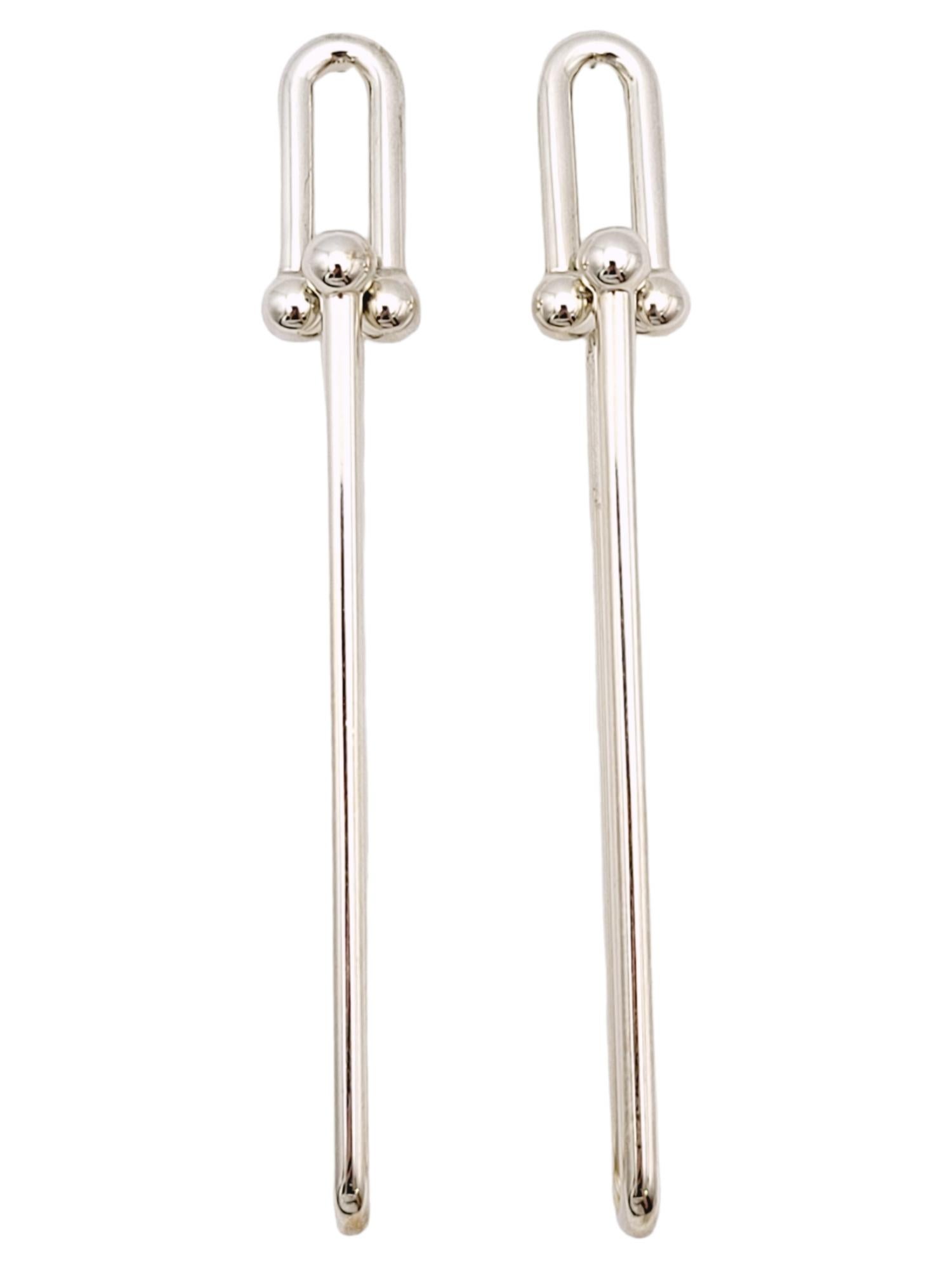 tiffany double long link earrings