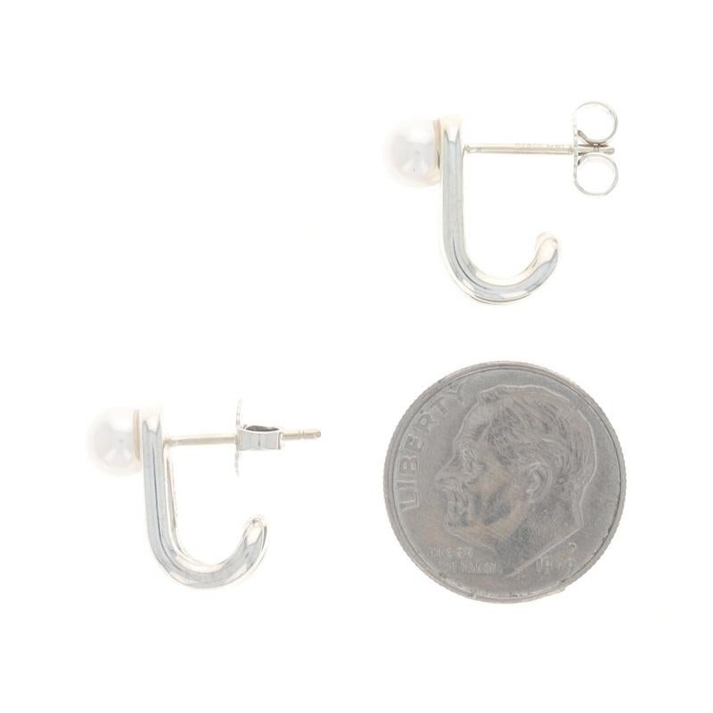 Tiffany & Co. HardWear Doppelperlen-Ohrringe mit Scharnier Sterling 925 J-Hoop durchbohrt im Zustand „Hervorragend“ in Greensboro, NC
