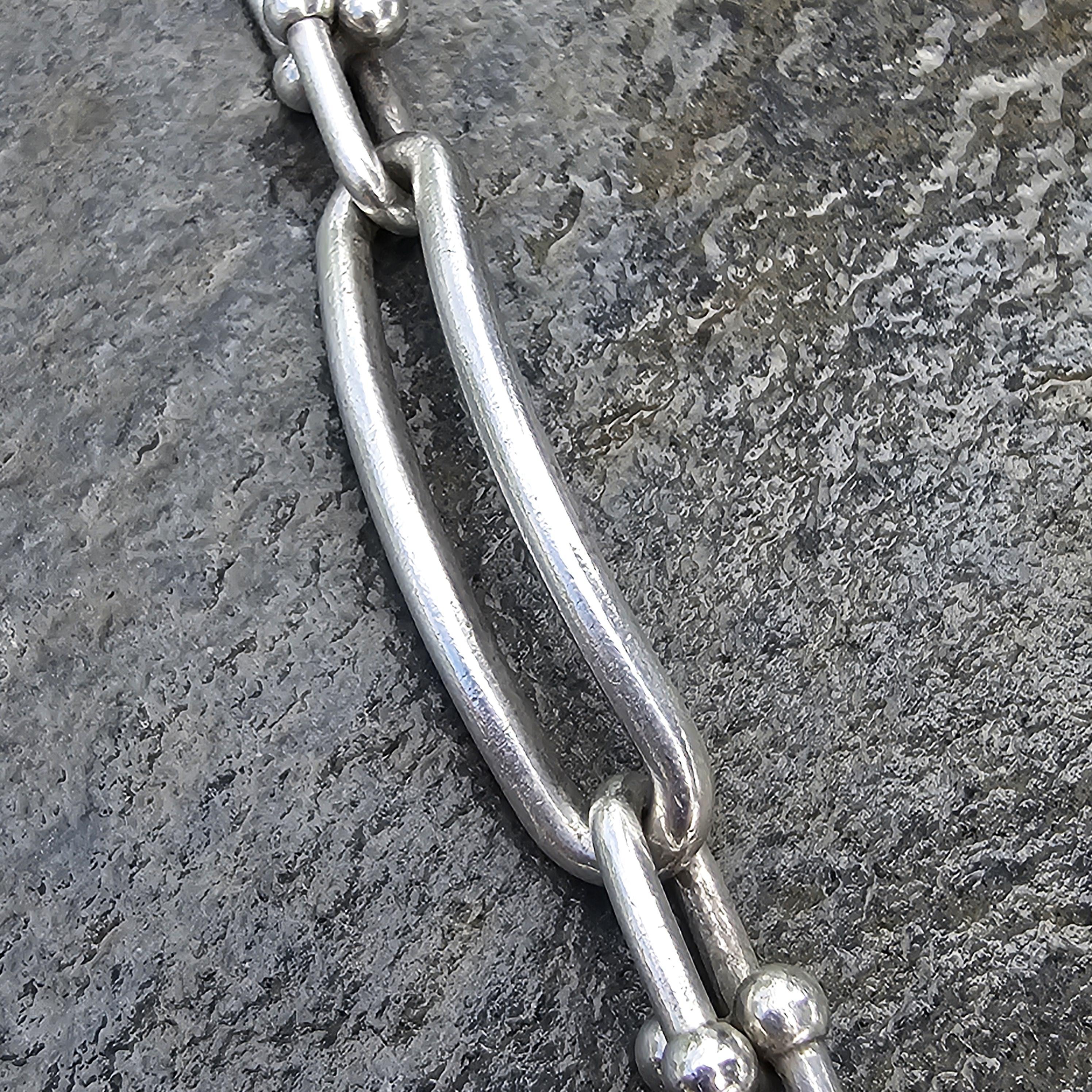 Tiffany & Co. Bracelet à maillons allongés en argent sterling Hardwear 7,75