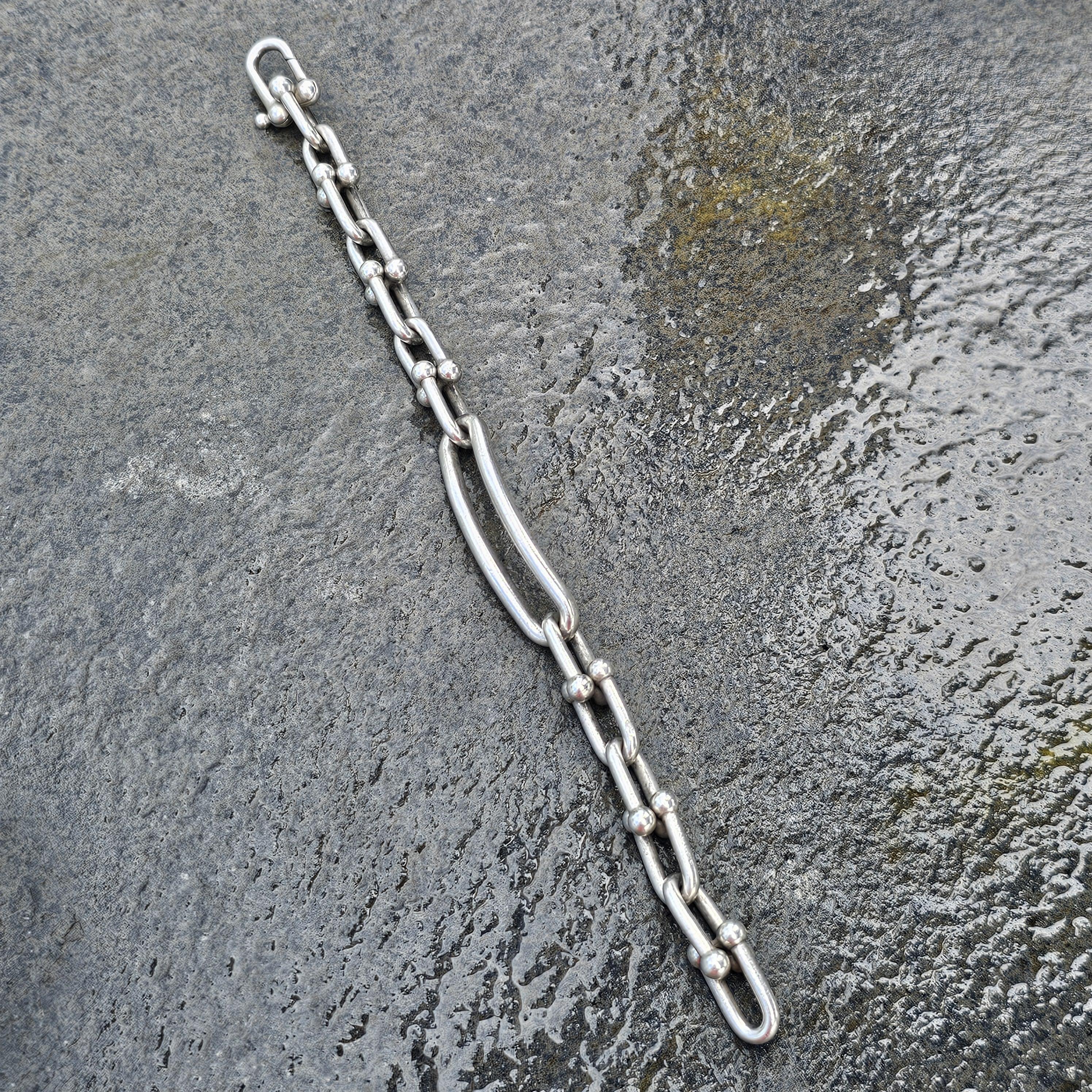 Tiffany & Co. Bracelet à maillons allongés en argent sterling Hardwear 7,75