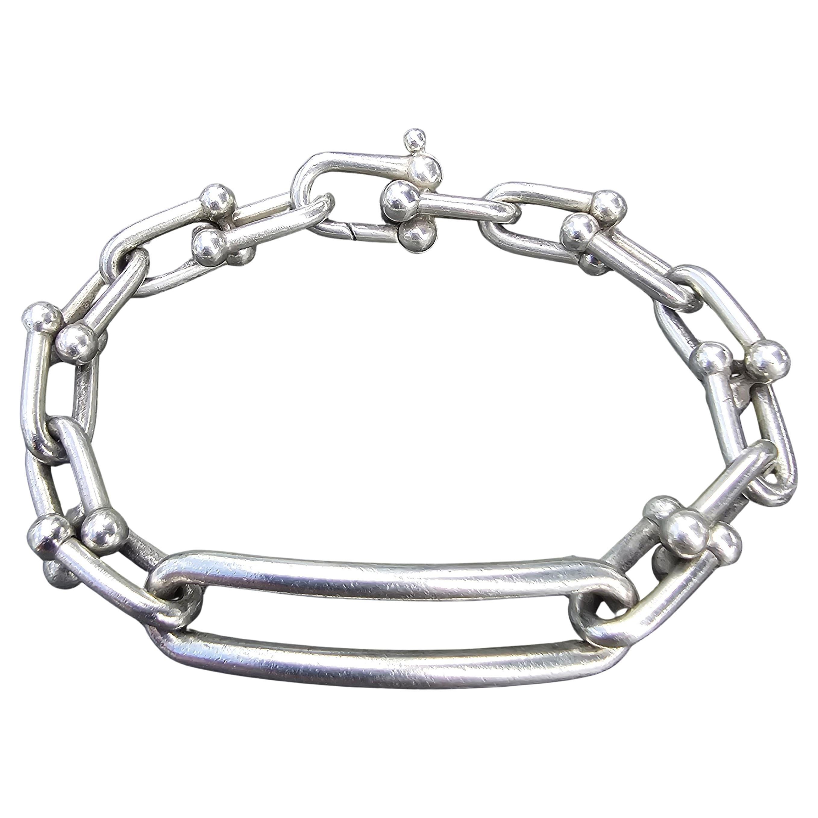 Tiffany & Co. Hardwear Elongated Link Bracelet Sterling Silver 7.75" 1775 Large