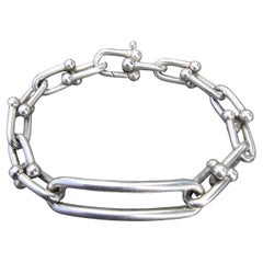 Tiffany & Co. Langes Hardwear-Gliederarmband aus Sterlingsilber 7,75" 1775" groß