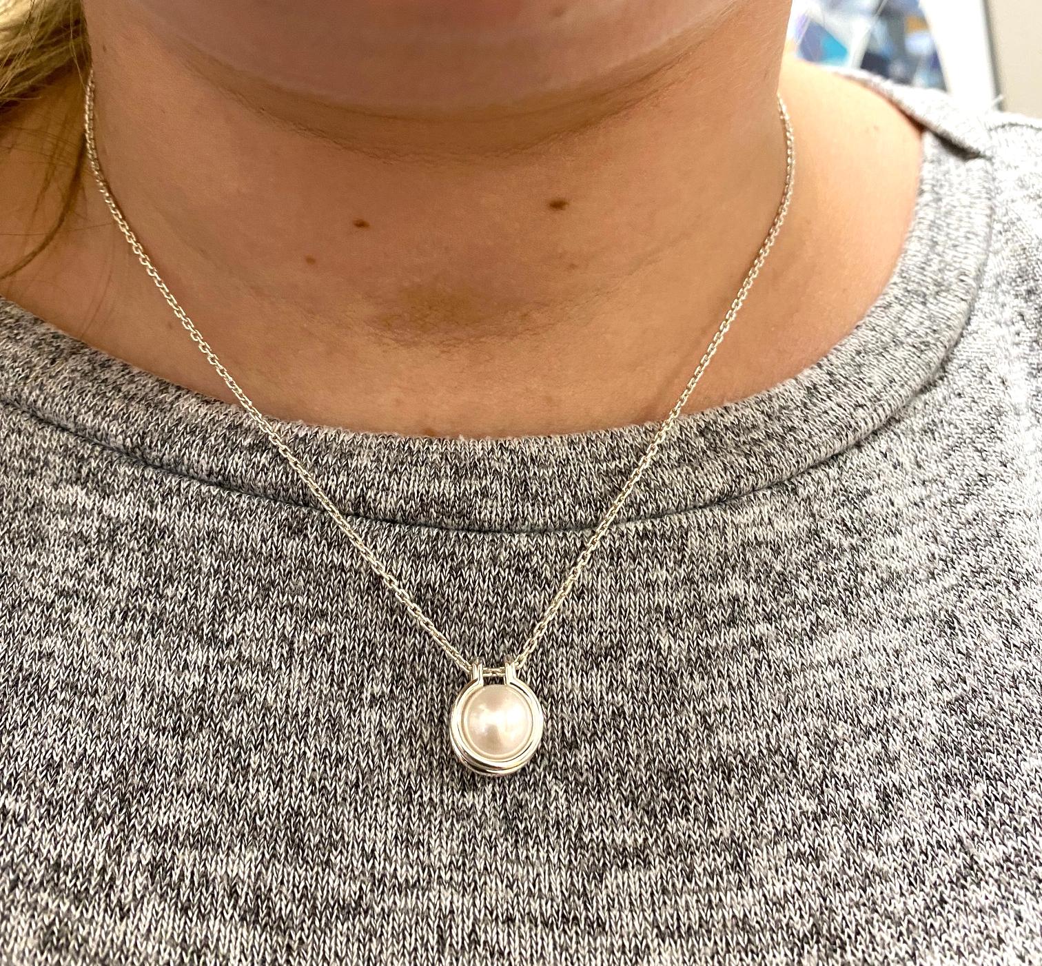 Tiffany & Co. Hardwear Freshwater Pearl Sterling Silver Pendant Drop Necklace In Excellent Condition In  Baltimore, MD