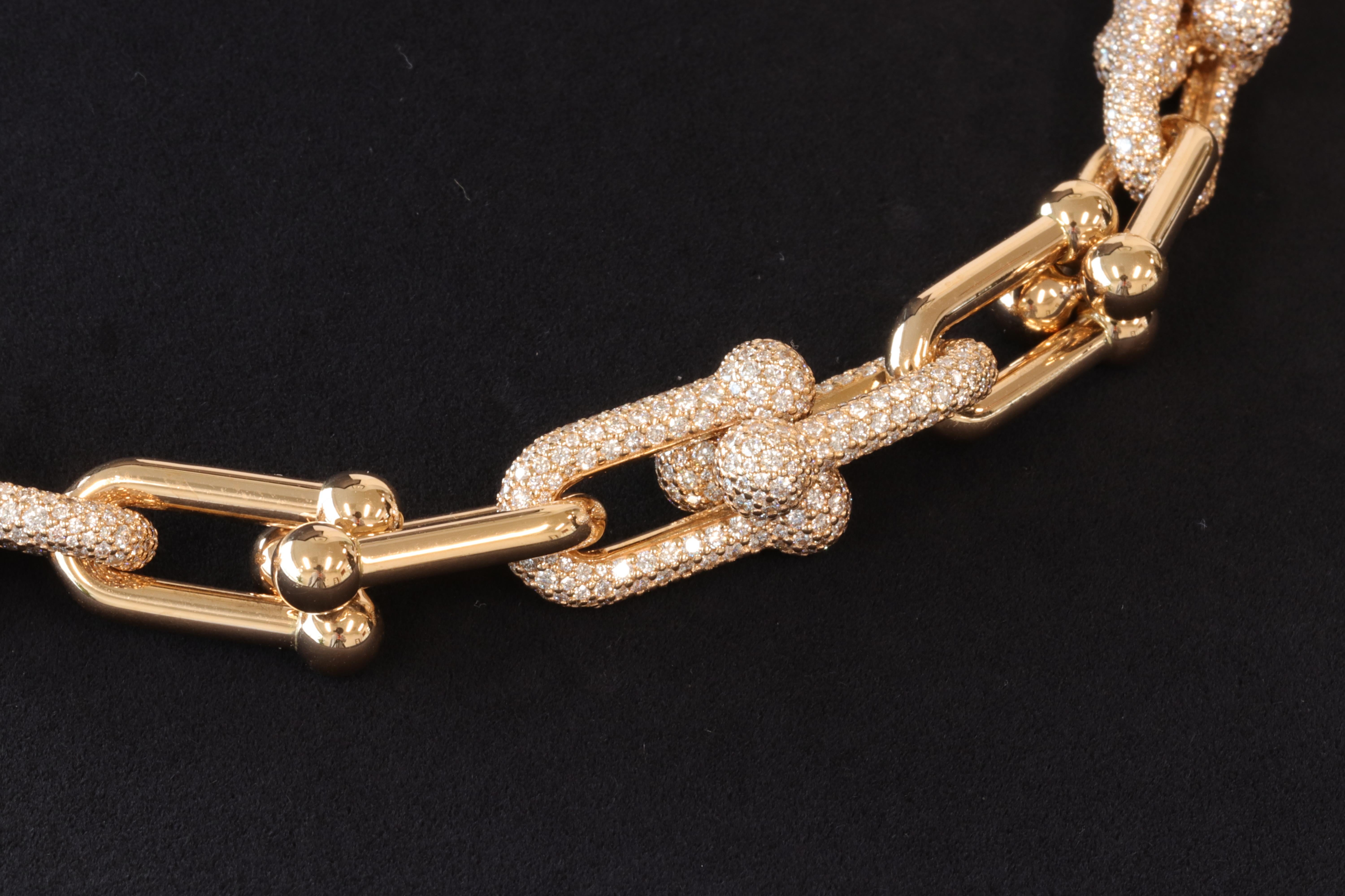 Tiffany & Co. HardWear Graduierte Gliederkette aus 18k Rose Gold mit Pavé-Diamanten 2