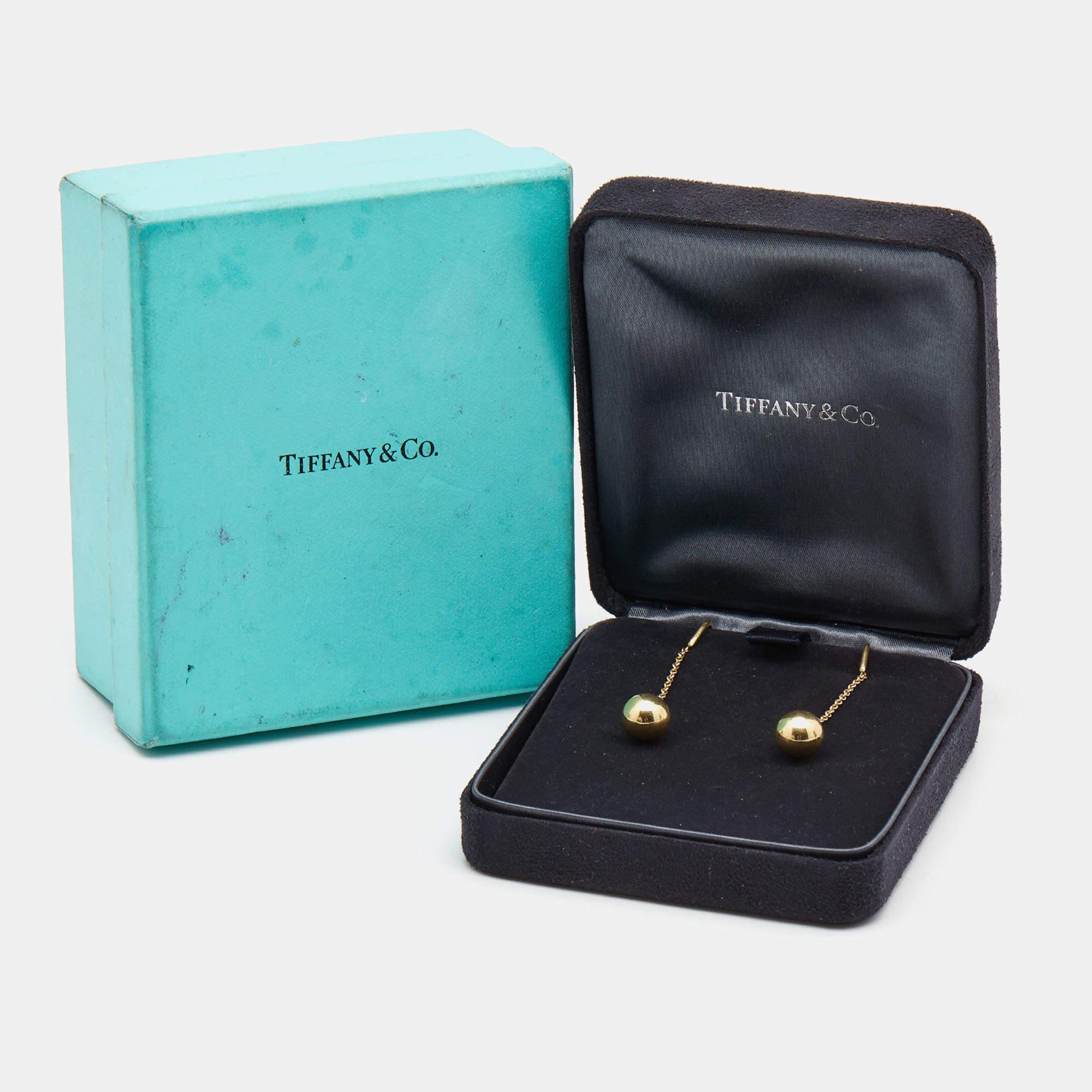 Tiffany & Co. HardWear Hook Ball 18k Yellow Gold Earrings In Good Condition In Dubai, Al Qouz 2