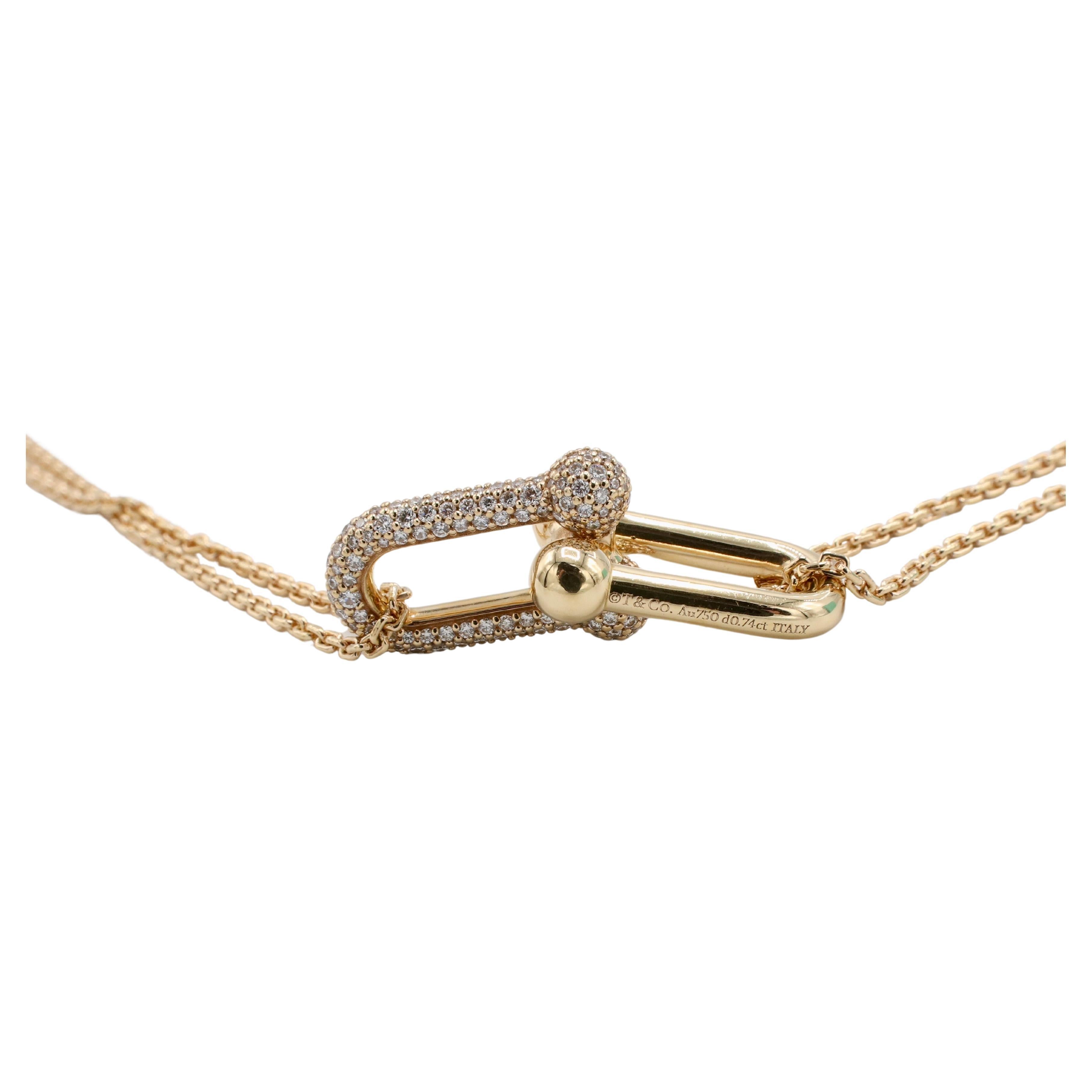 Women's or Men's Tiffany & Co. HardWear Large Double Link Rose Gold Diamond Pendant Necklace