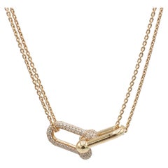 Tiffany & Co. HardWear Large Double Link Rose Gold Diamond Pendant Necklace