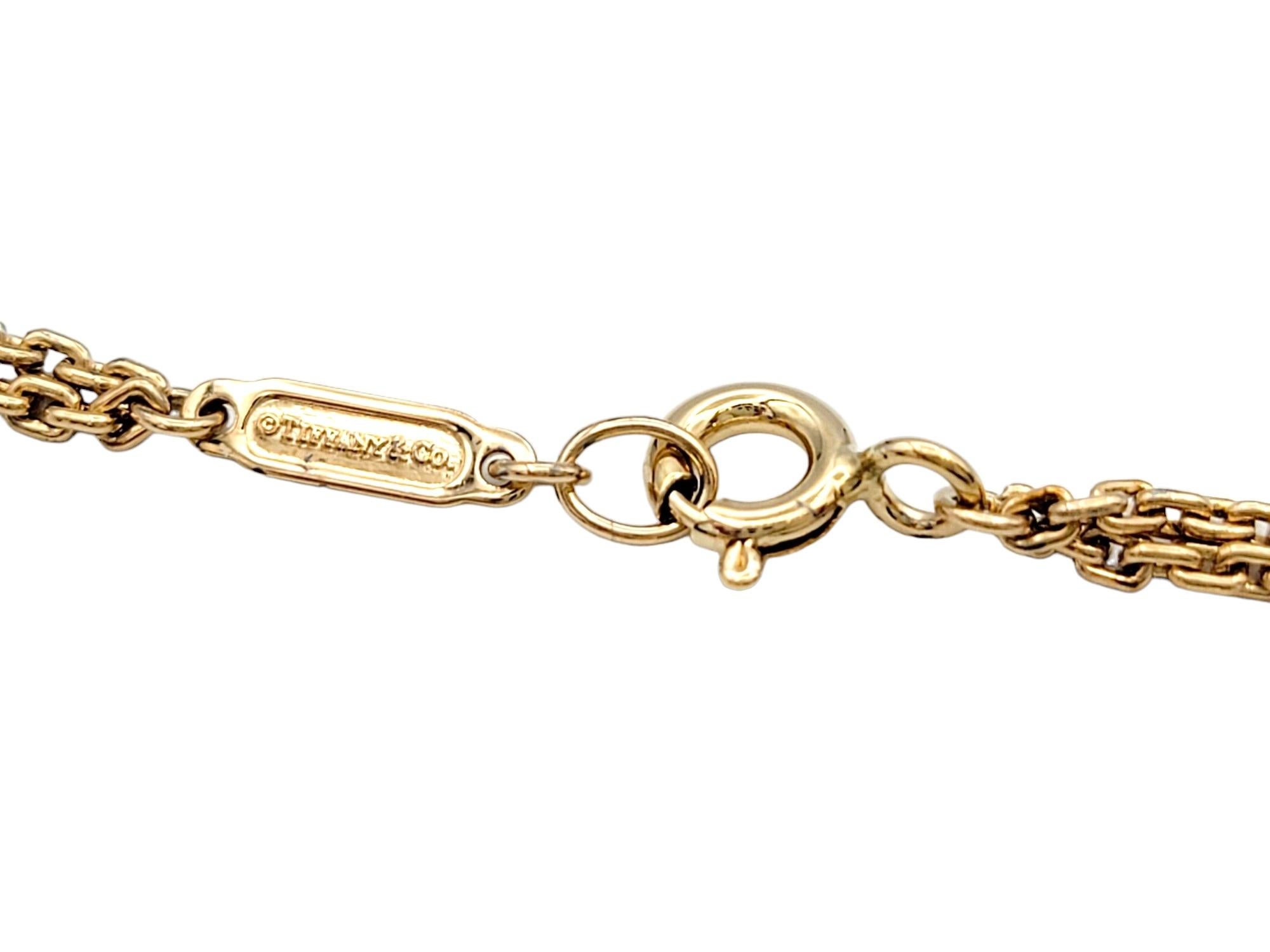 Taille ronde Tiffany & Co. HardWear - Grand collier à double maillons en or rose avec pendentif en diamant pavé en vente