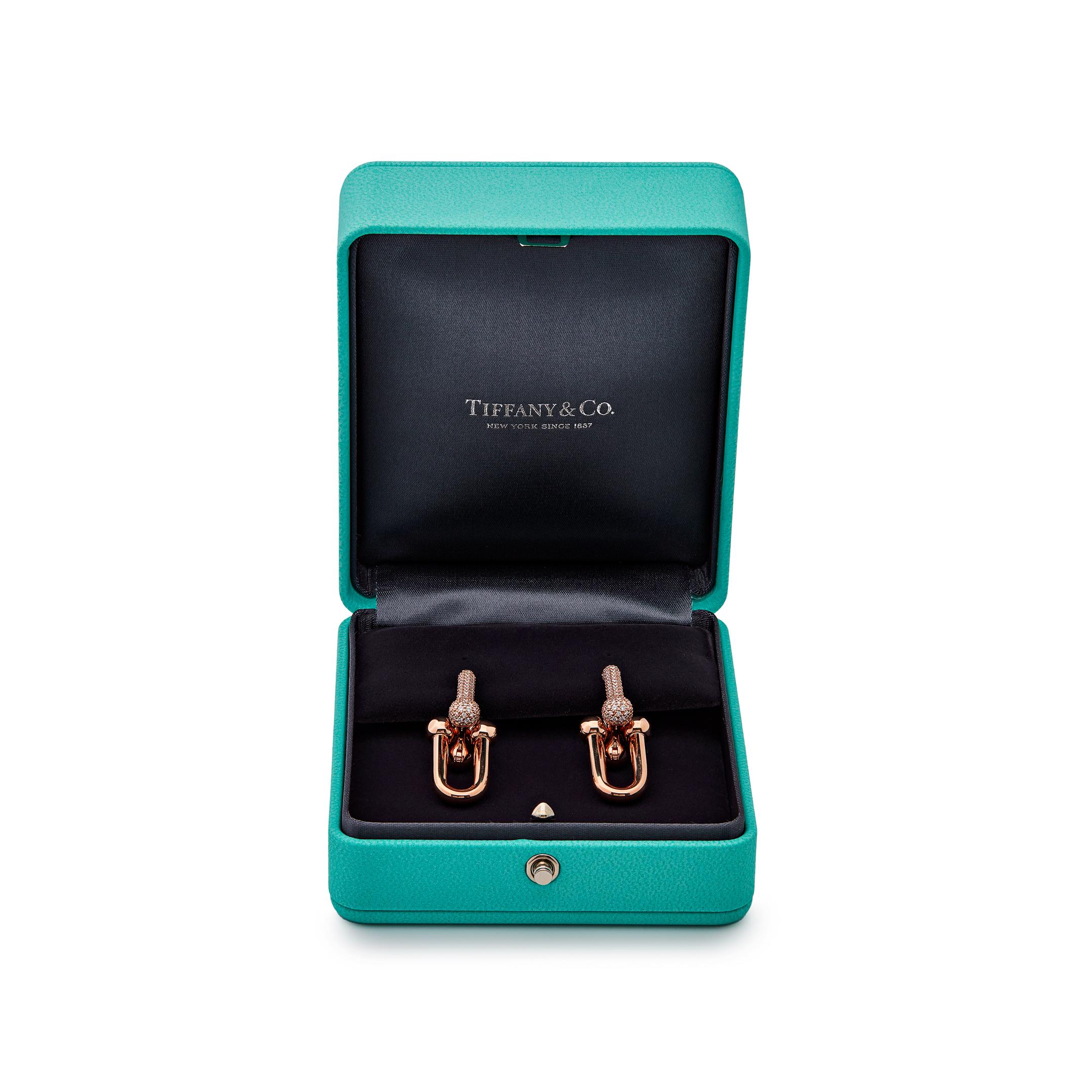 Tiffany & Co. HardWear Große Gliederohrringe mit Pave-Diamanten Roségold Handgelenk A für Damen oder Herren im Angebot