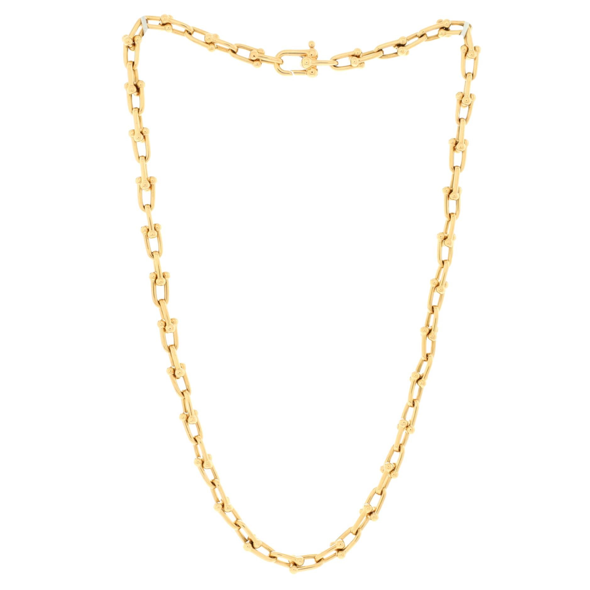Tiffany & Co. HardWear Link Necklace 18K Yellow Gold Small In Fair Condition In New York, NY