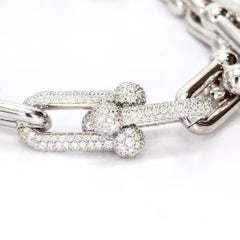 Tiffany & Co. HardWear Medium Link Bracelet in 18k White Gold with Diamonds