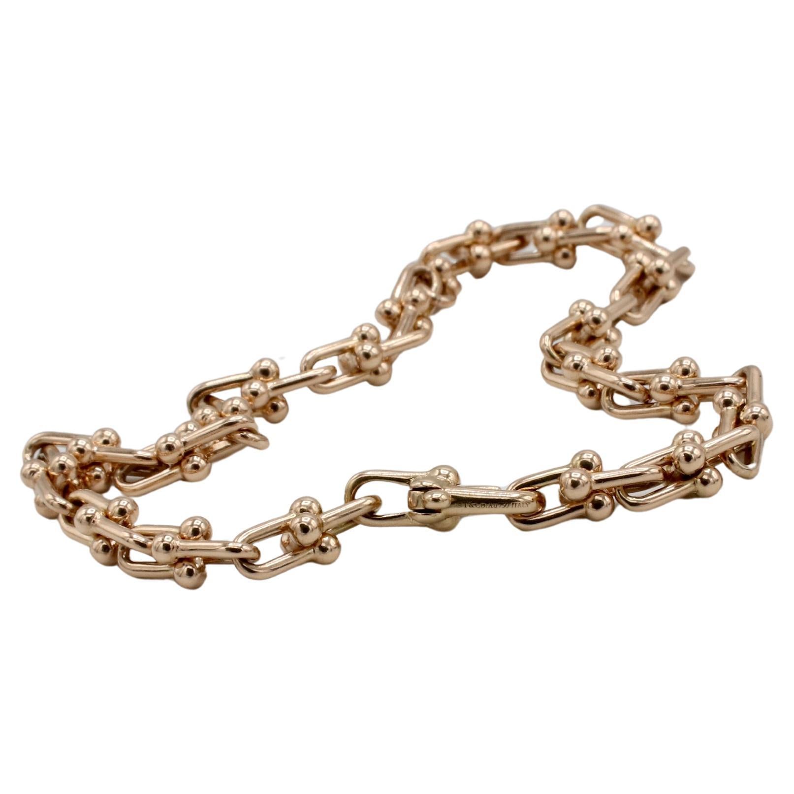 Modern Tiffany & Co. HardWear Micro Link 18 Karat Rose Gold Chain Bracelet