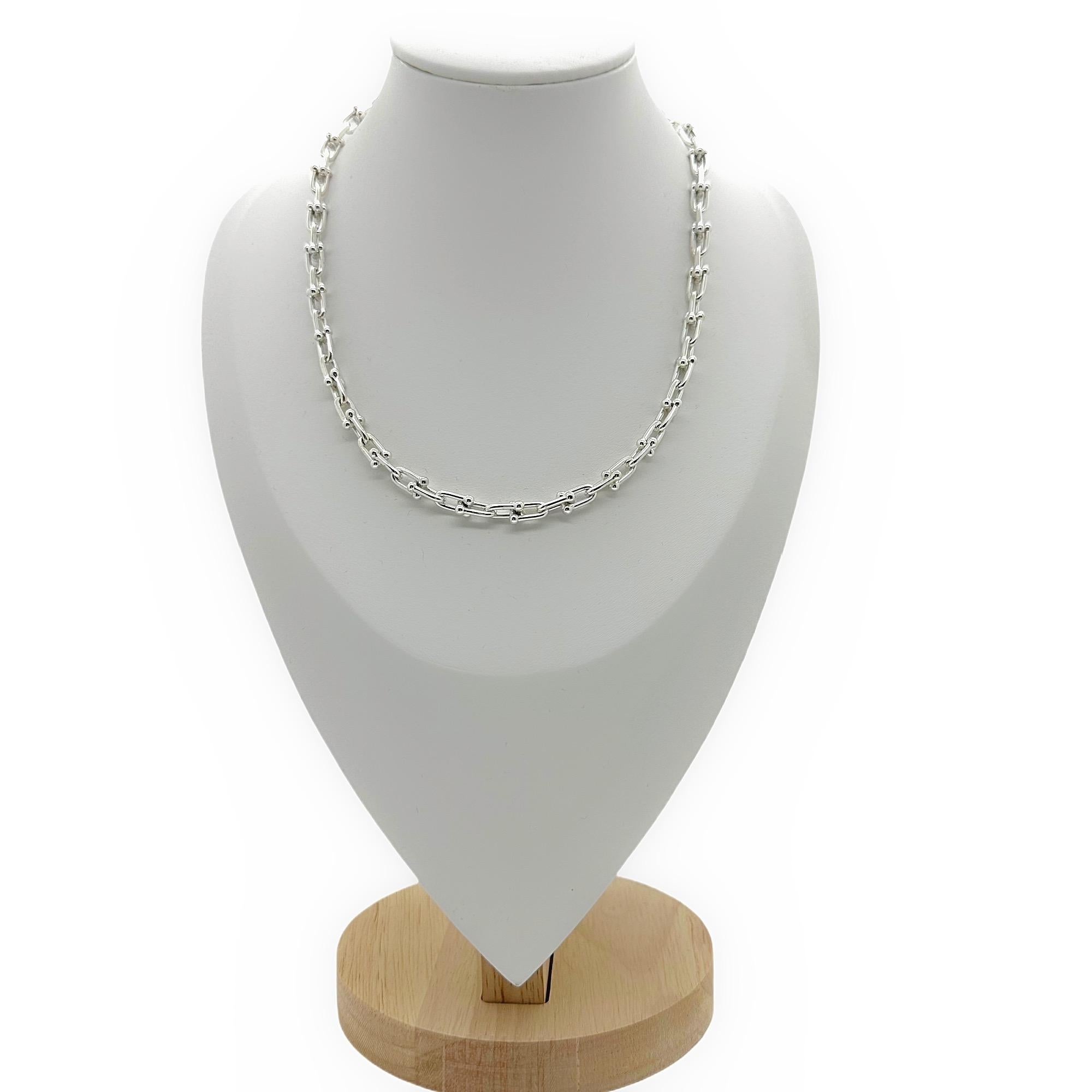 Tiffany & Co. Hardwear Small Link Necklace in Sterling Sliver 18' Length In Excellent Condition In San Diego, CA