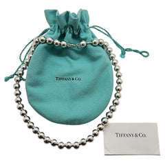 Vintage Tiffany & Co. Hardwear Sterling Silver Ball Necklace with Pouch