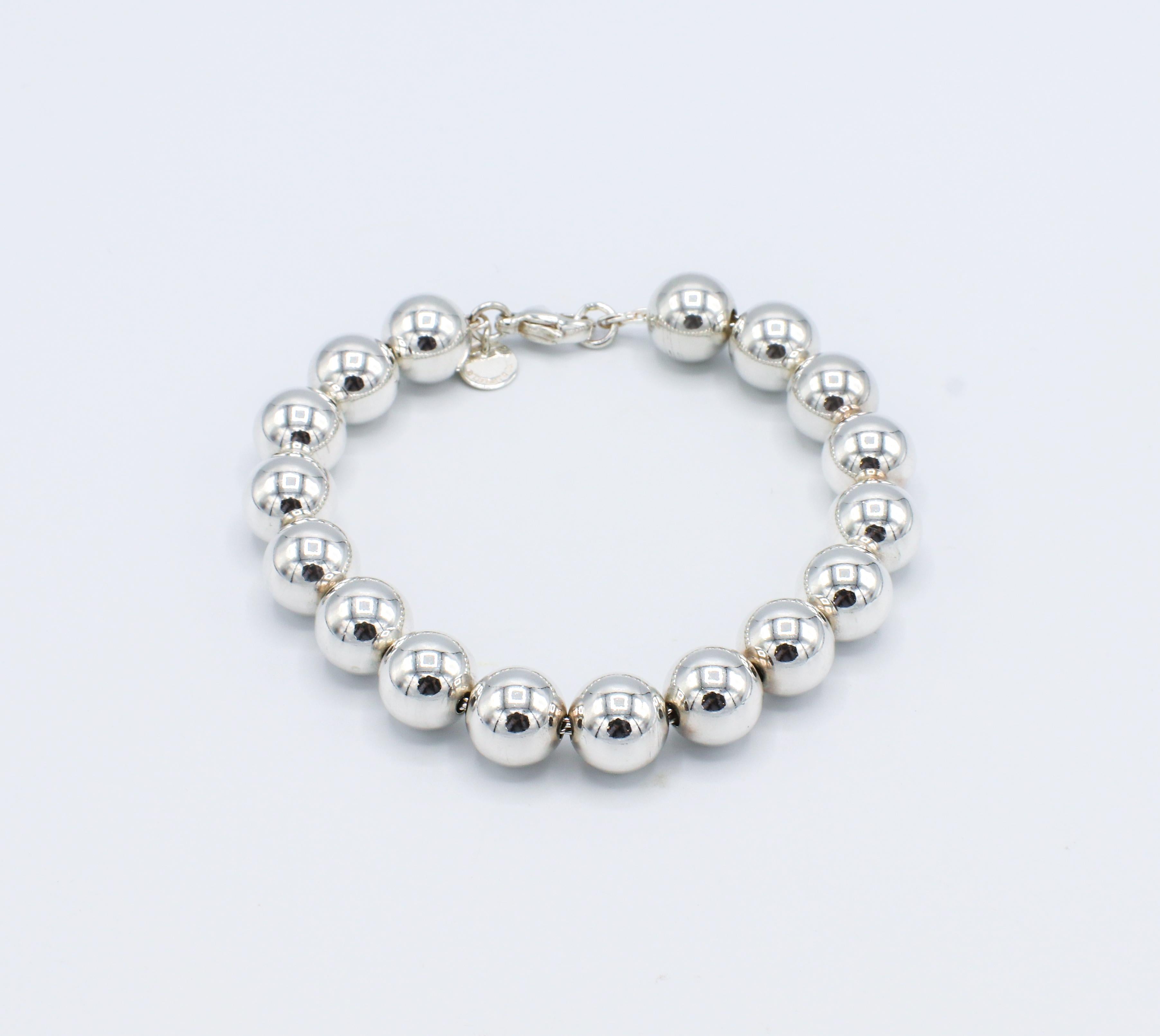 Tiffany & Co. HardWear Sterling Silver Ball Bead Bracelet 
Metal: Sterling silver
Weight: 18.75 grams
Width: 10mm
Length:  7 inches
Retail: $525 USD
