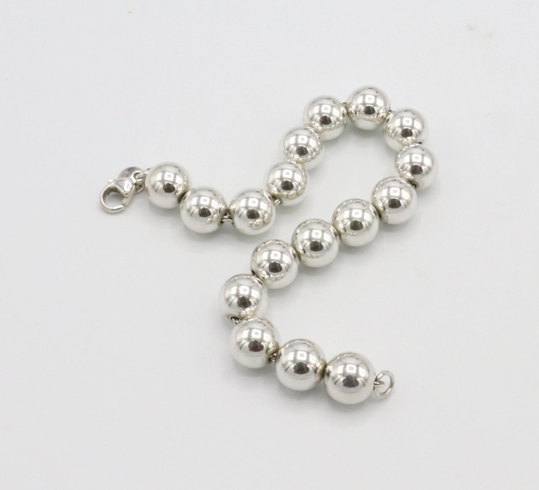 Tiffany & Co. HardWear Sterling Silver Ball Bead Bracelet
Metal: Sterling silver
Weight: 18.67 grams
Width: 10mm
Length:  7 inches
Retail: $525 USD