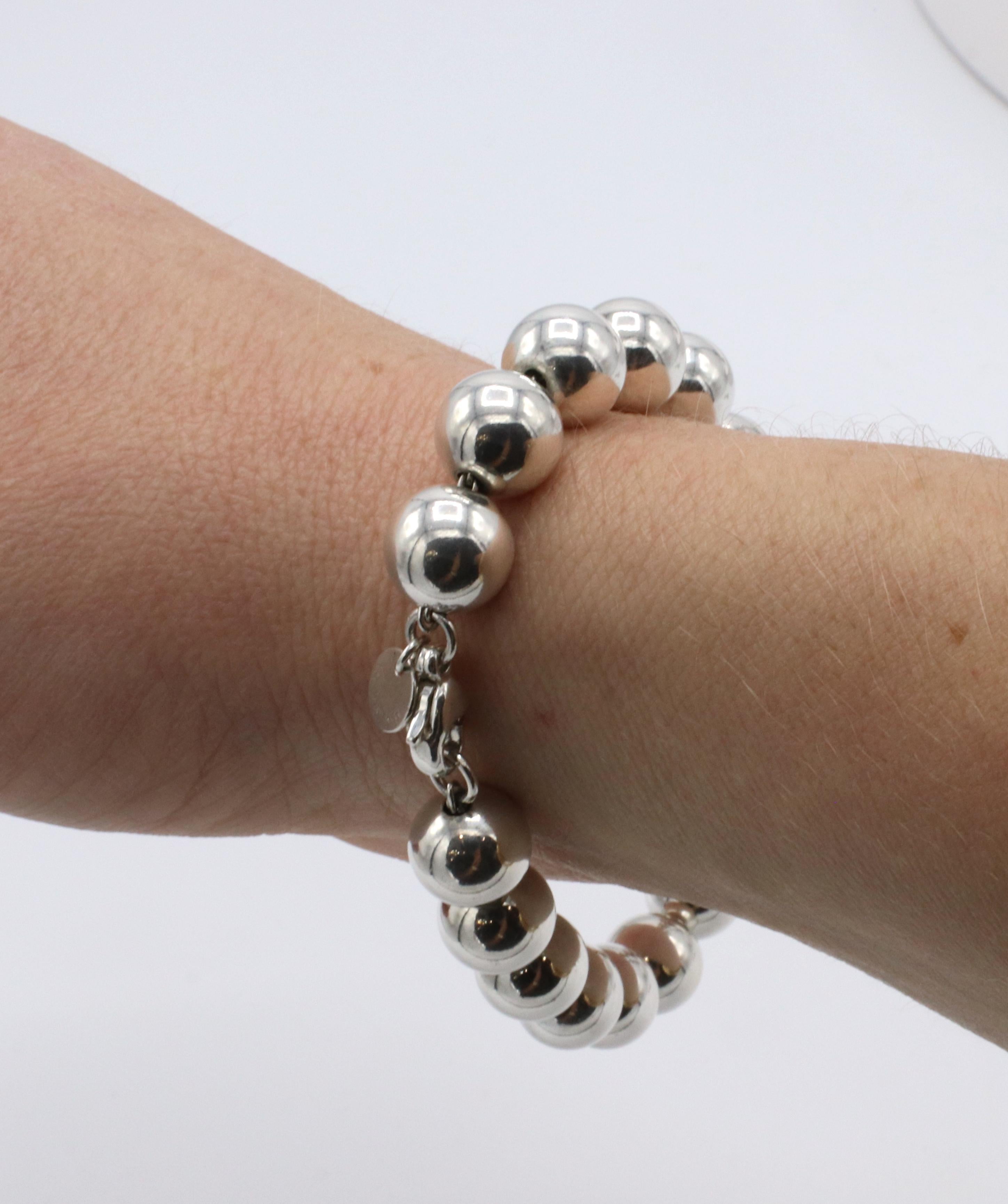 Tiffany & Co. HardWear Sterling Silver Ball Bead Bracelet In Excellent Condition In  Baltimore, MD