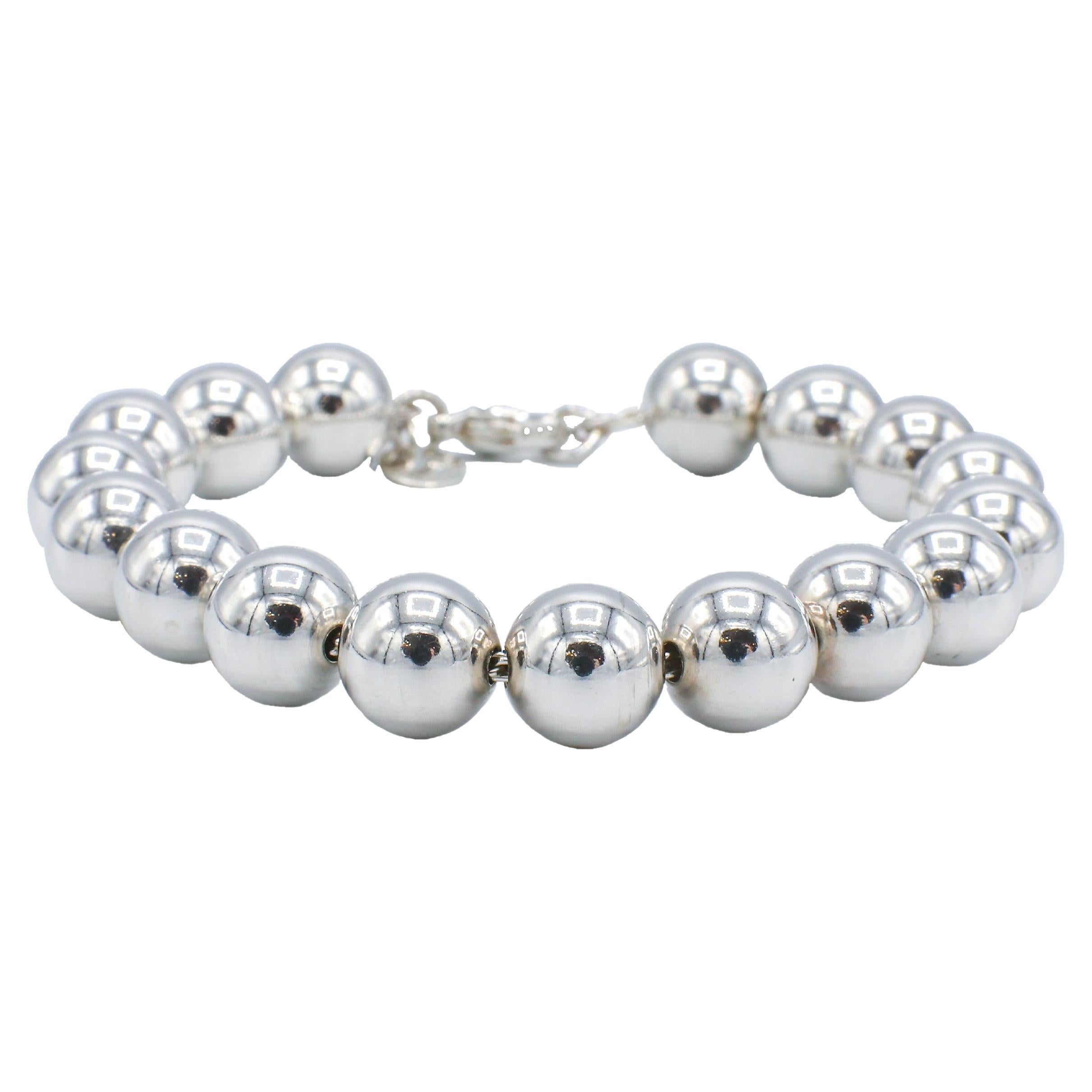Tiffany and Co Sterling Silver 10 Millimeter Bead Bracelet For Sale at ...