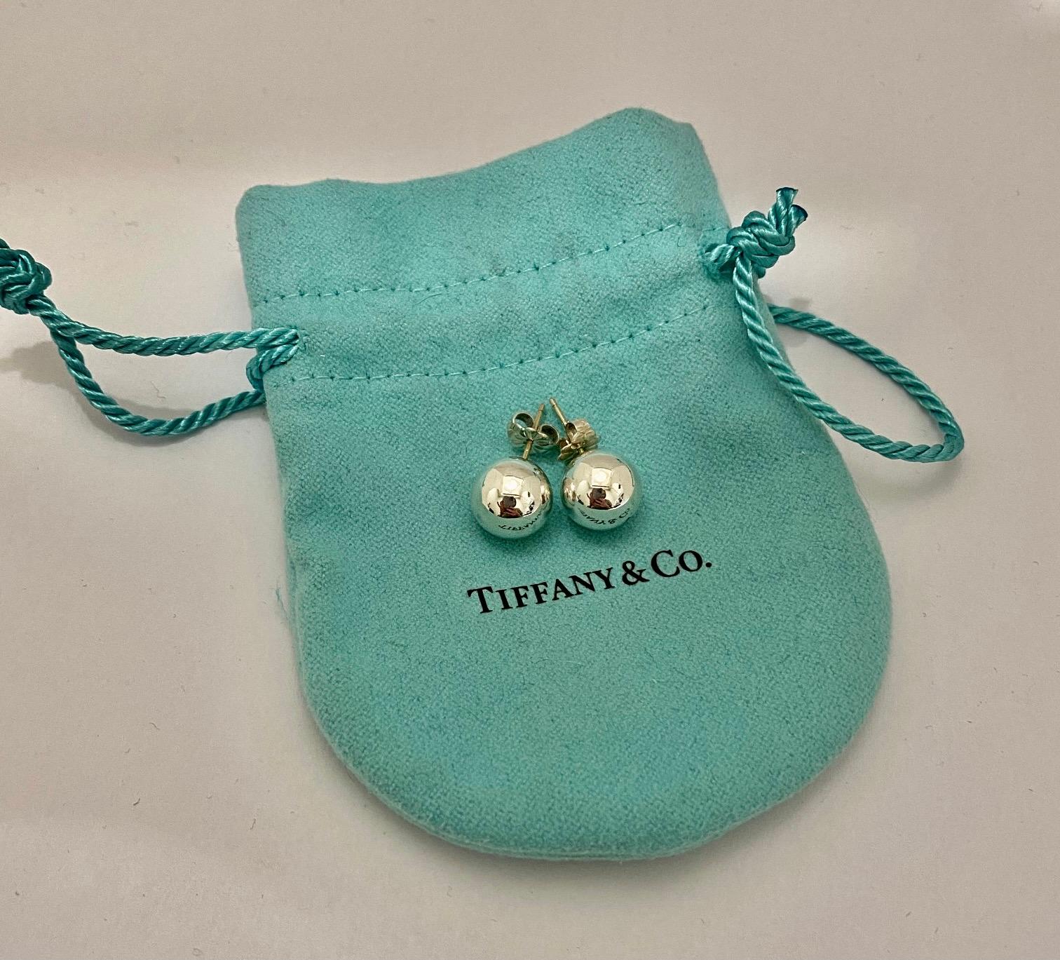 Tiffany & Co. HardWear Sterling Silver Ball Stud Earrings In Good Condition In  Baltimore, MD