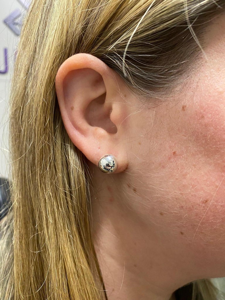 Tiffany silver ball stud earrings discount