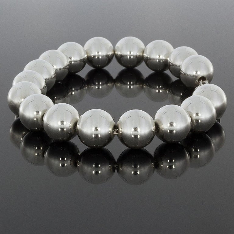 Tiffany and Co. Hardwear Sterling Silver Bead Ball Bracelet at 1stDibs
