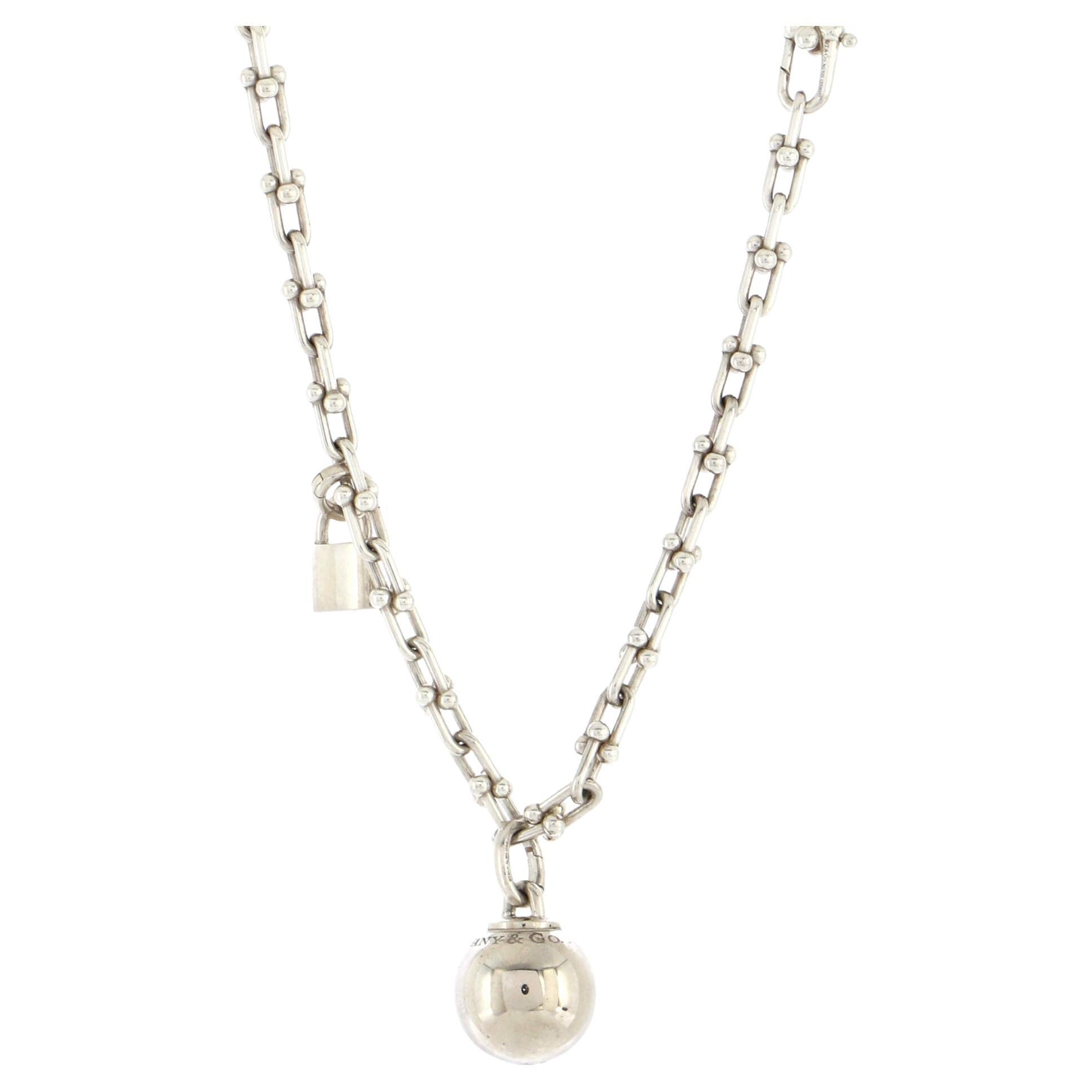 Tiffany Hardwear Freshwater Pearl Necklace in Sterling Silver, Size: 16 in.