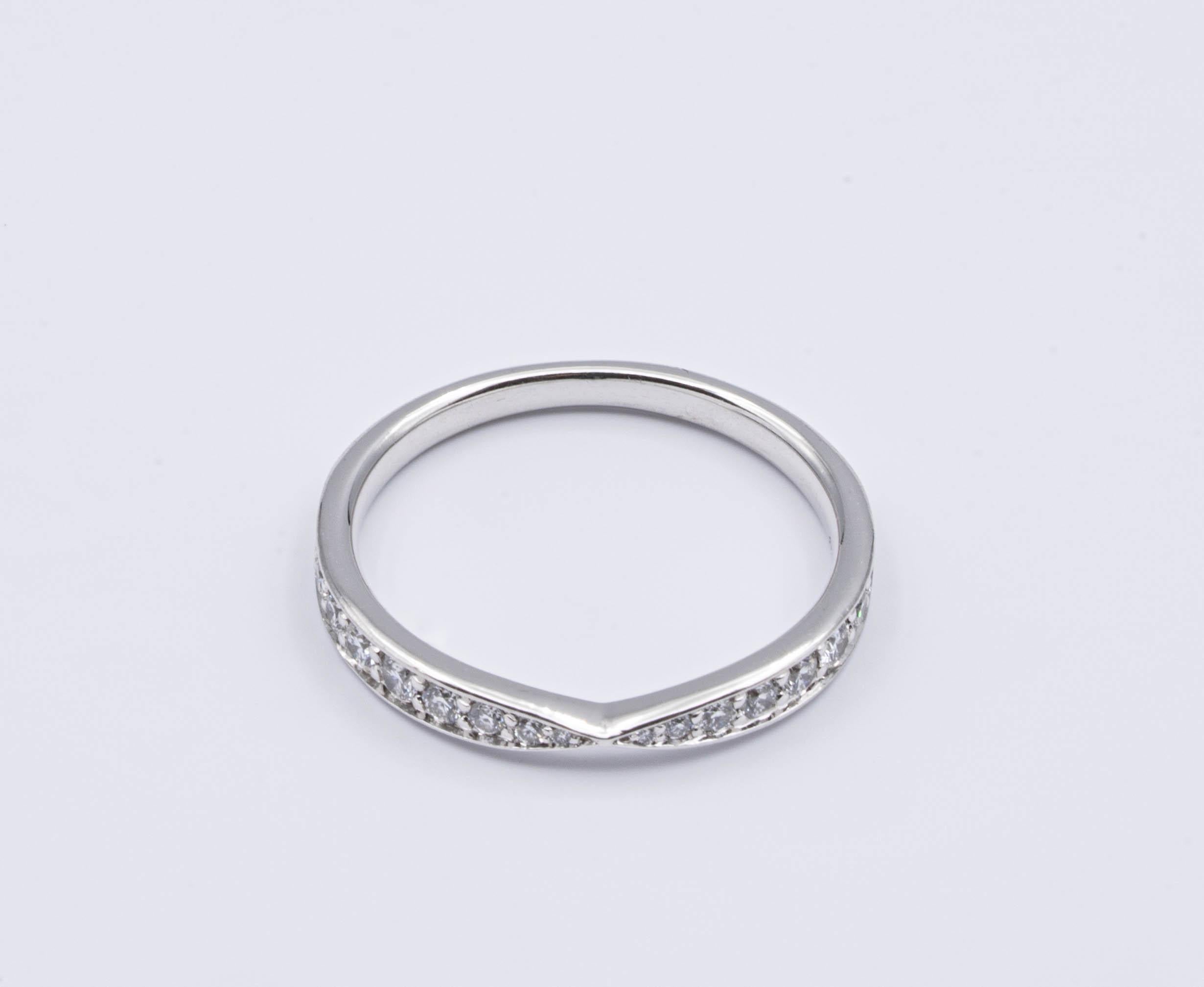 Women's Tiffany & Co. Platinum Harmony Diamond Band Ring  0.23 Carats Total