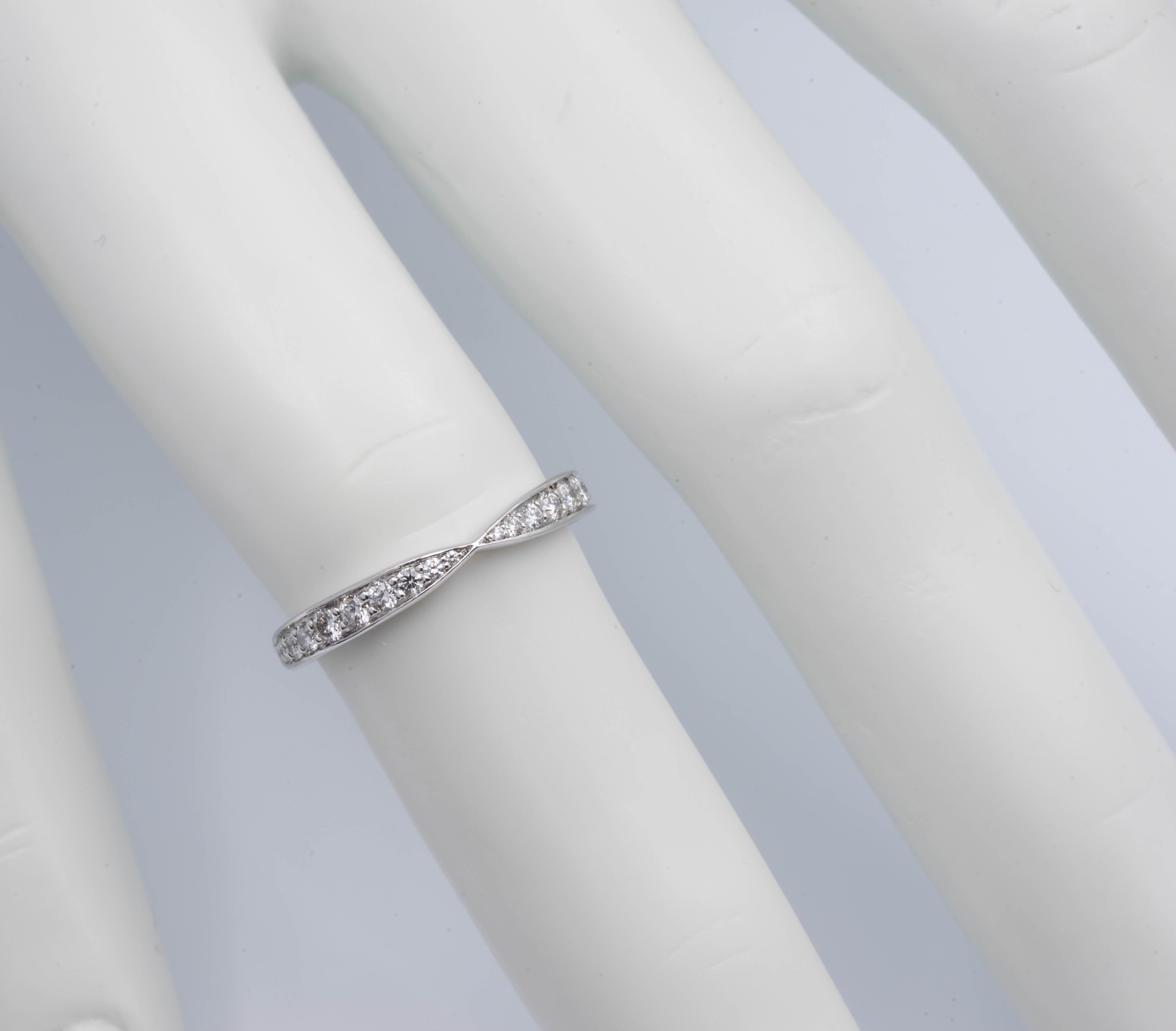 Tiffany & Co. Platinum Harmony Diamond Band Ring  0.23 Carats Total 1