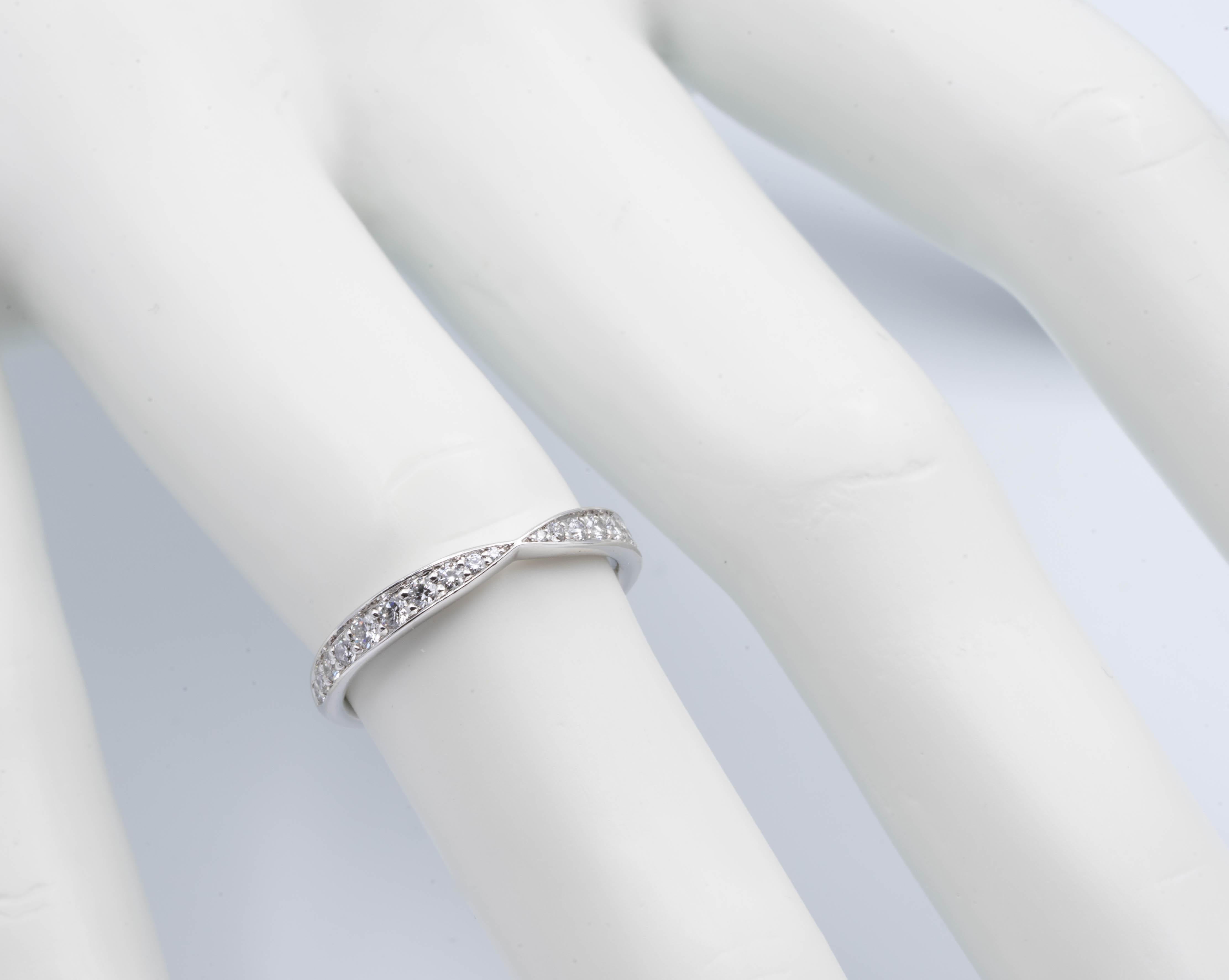 Tiffany & Co. Platinum Harmony Diamond Band Ring  0.23 Carats Total 2