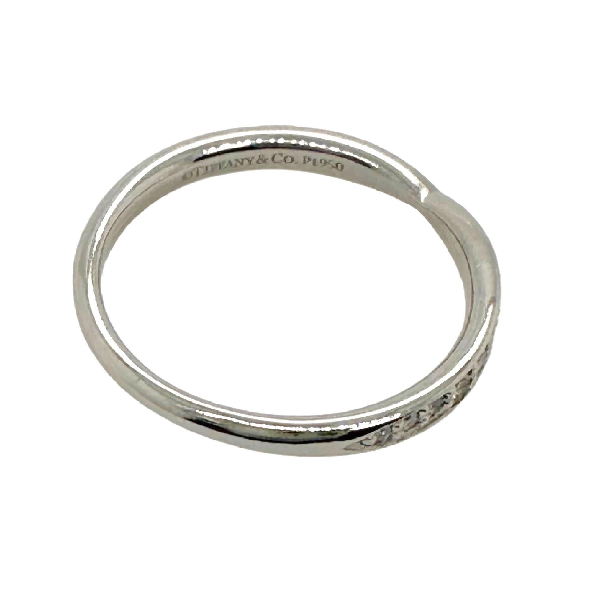 Women's Tiffany & Co. HARMONY Band Ring with Diamonds Platinum For Sale