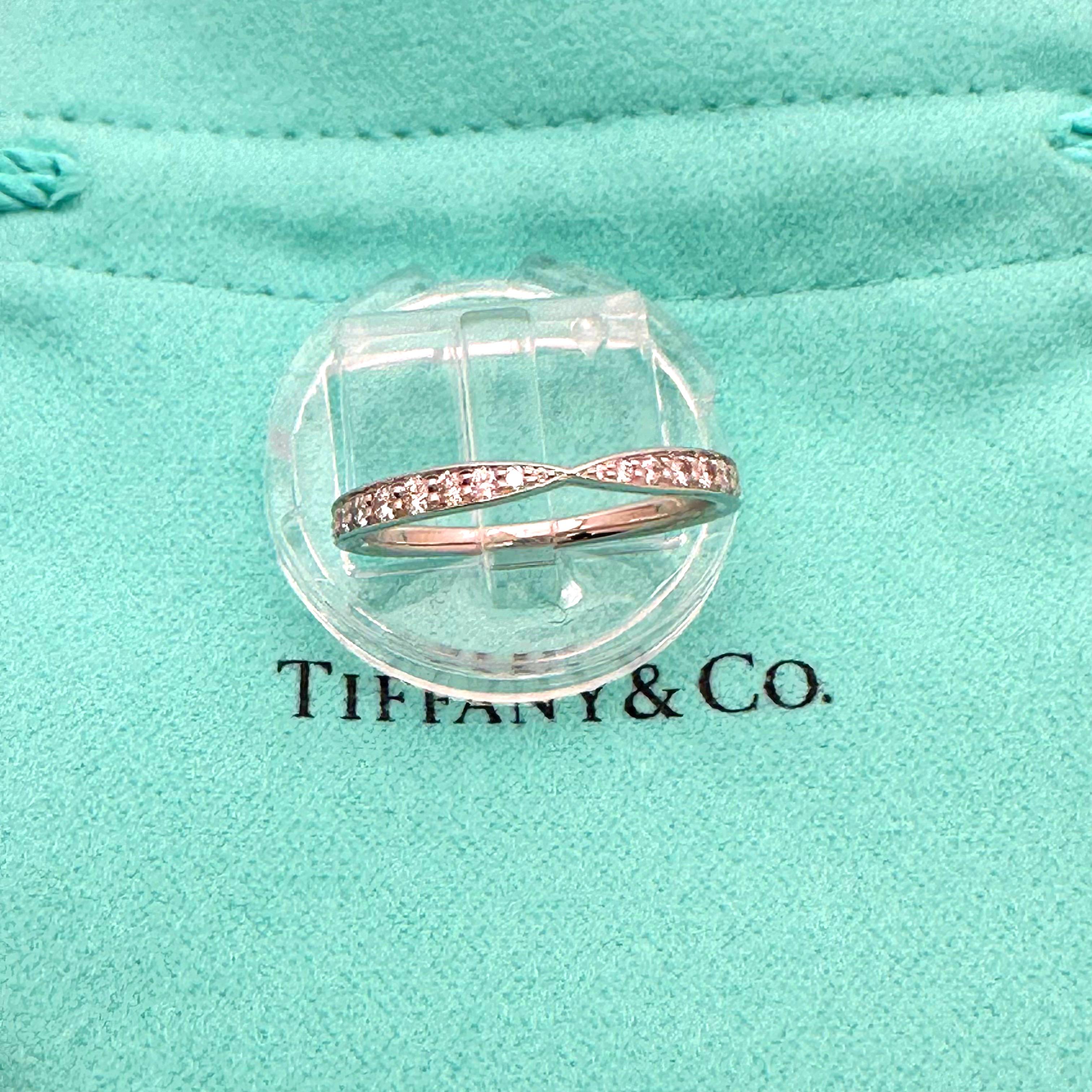 Tiffany & Co. HARMONY Band Ring with Diamonds Platinum For Sale 1