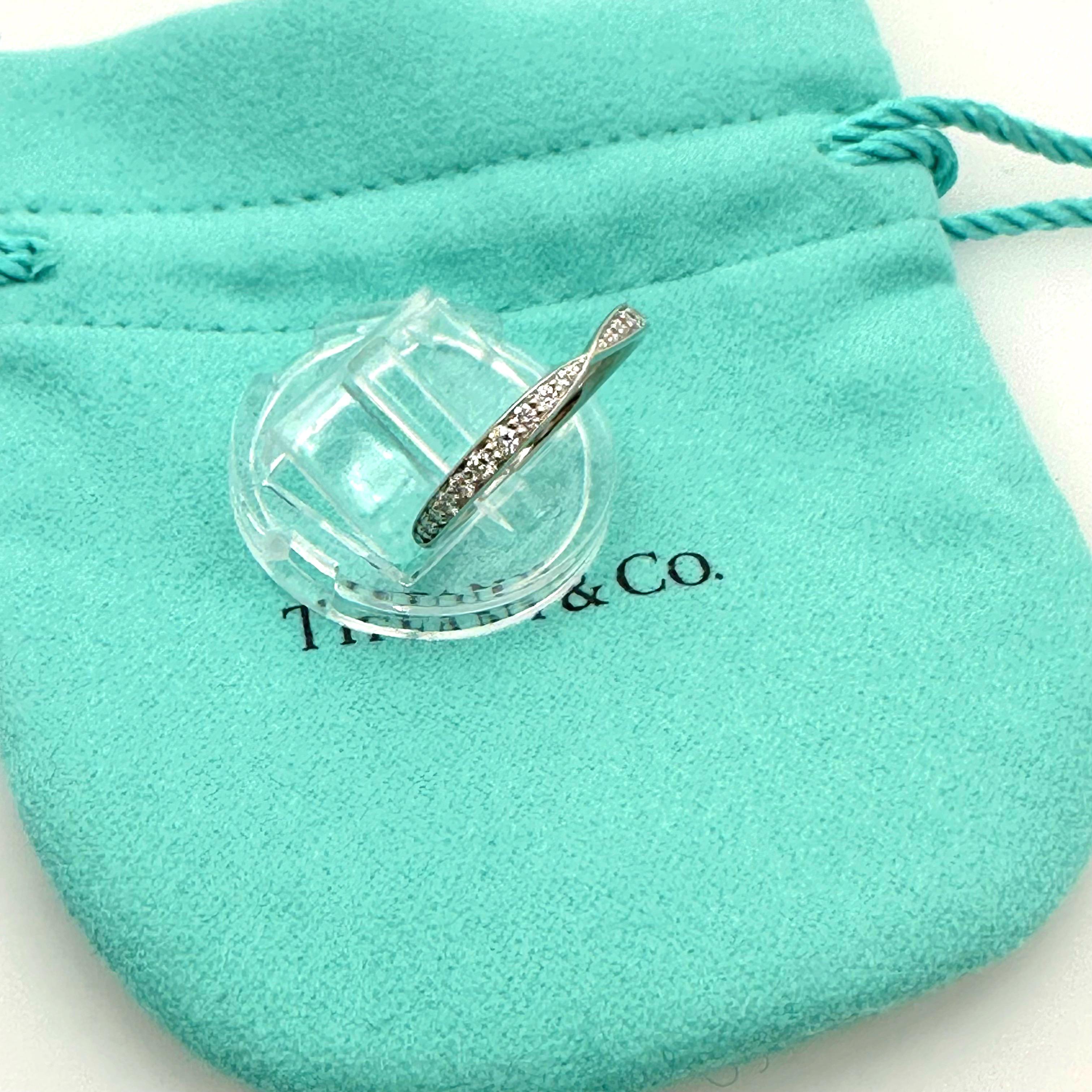 Tiffany & Co. HARMONY Band Ring with Diamonds Platinum For Sale 2