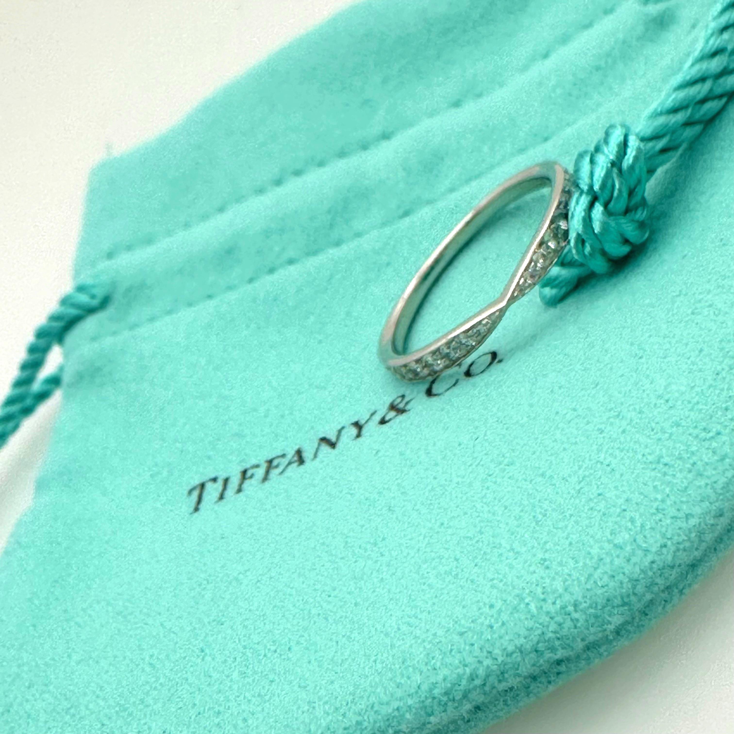Tiffany & Co. HARMONY Band Ring with Diamonds Platinum For Sale 3