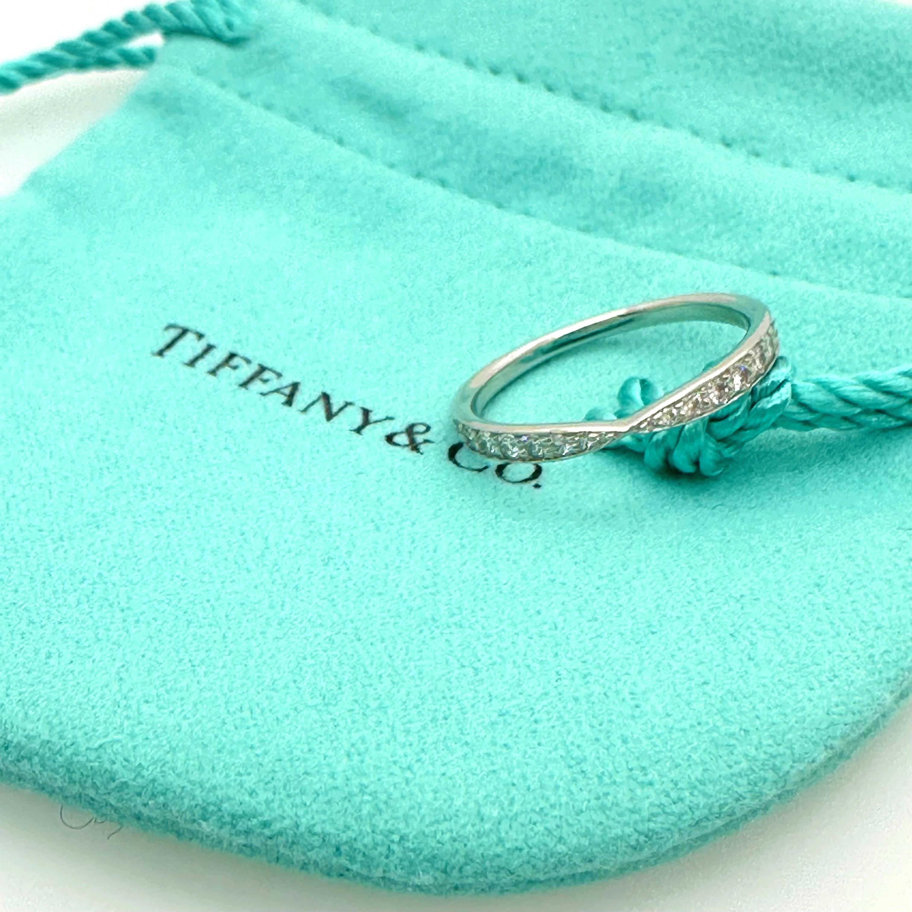 Tiffany & Co. HARMONY Band Ring with Diamonds Platinum For Sale 4