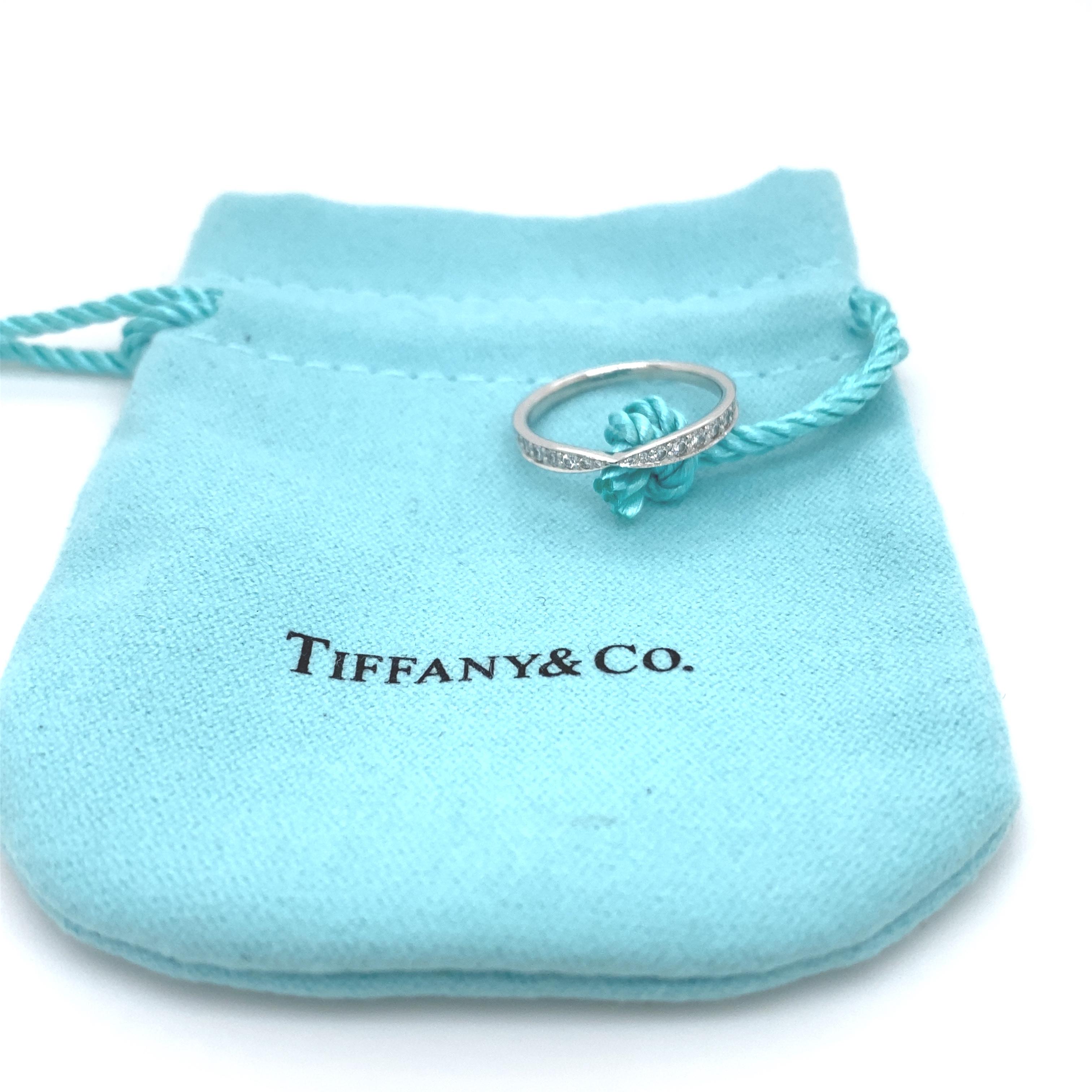 Tiffany & Co Harmony Bead - Set Diamond Band Ring
Style:  Bead-Set
Metal:  PT950 Platinum
Size:  6 - sizable
TCW:  0.23 tcw
Main Diamond:  20 Round Brilliant Diamonds
Color & Clarity:  F - G, VVS - VS
Hallmark:  ©TIFFANY&CO PT950
Includes:  T&CO