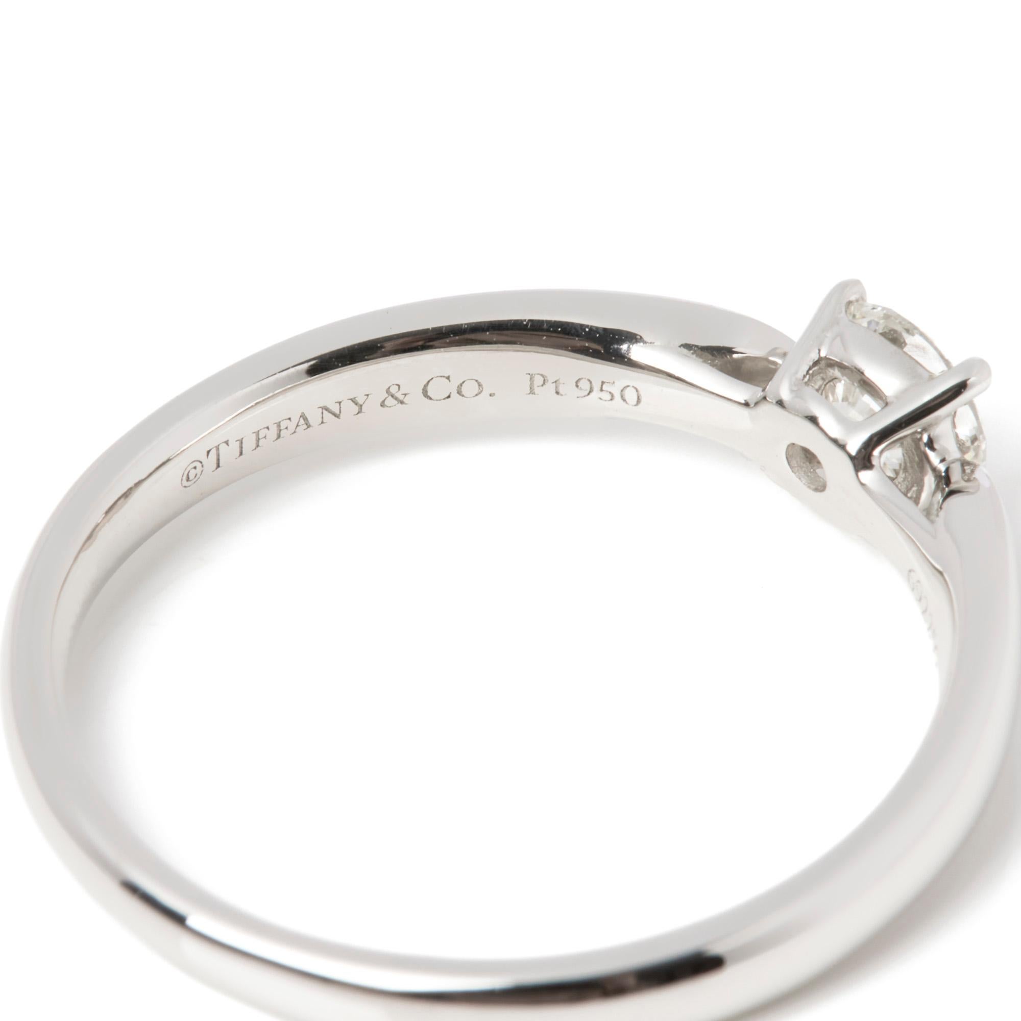 Contemporary Tiffany & Co. Harmony Brilliant Cut 0.34ct Diamond Solitaire Ring 