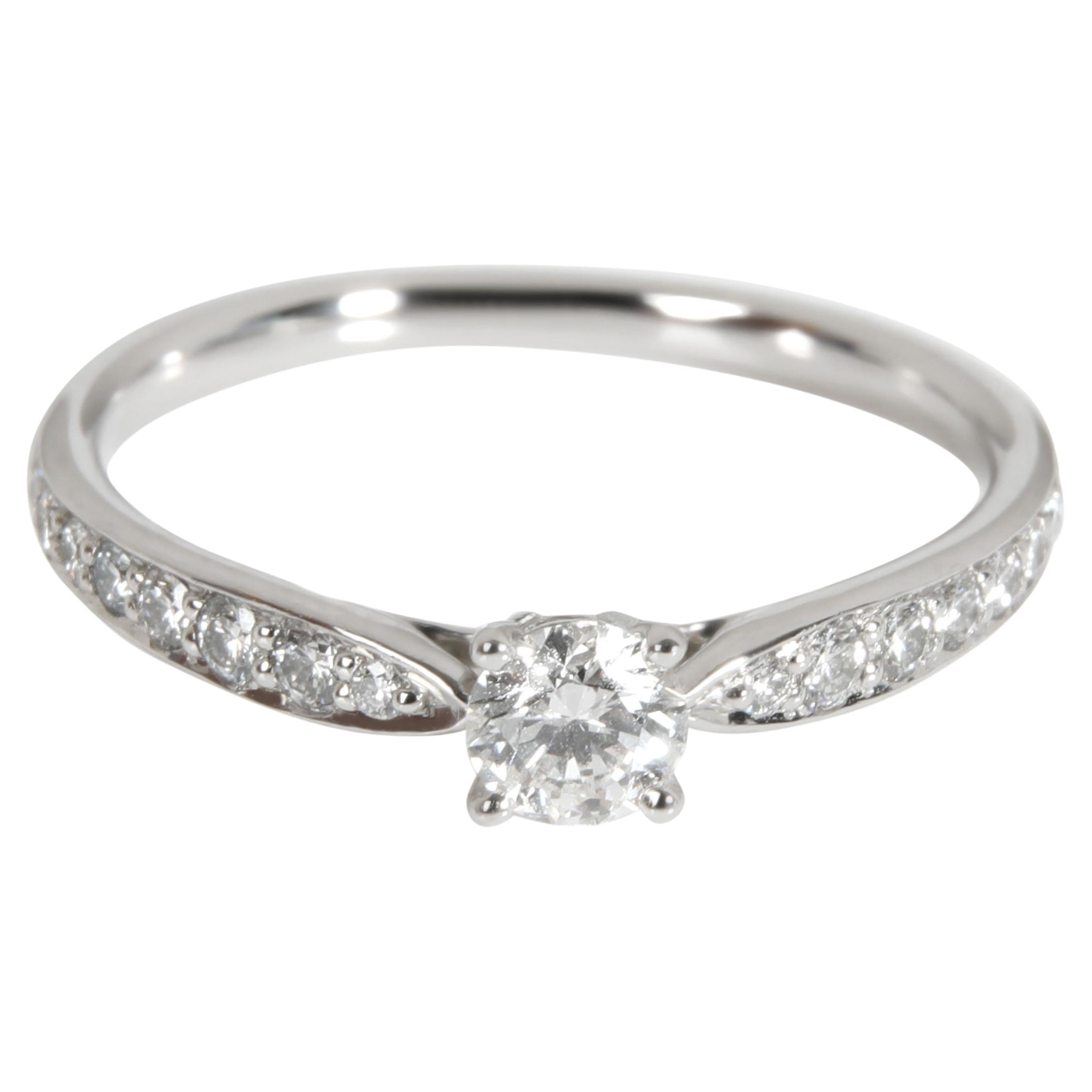 Tiffany and Co Platinum Diamond Engament Ring .41carat G-VS2. at 1stDibs