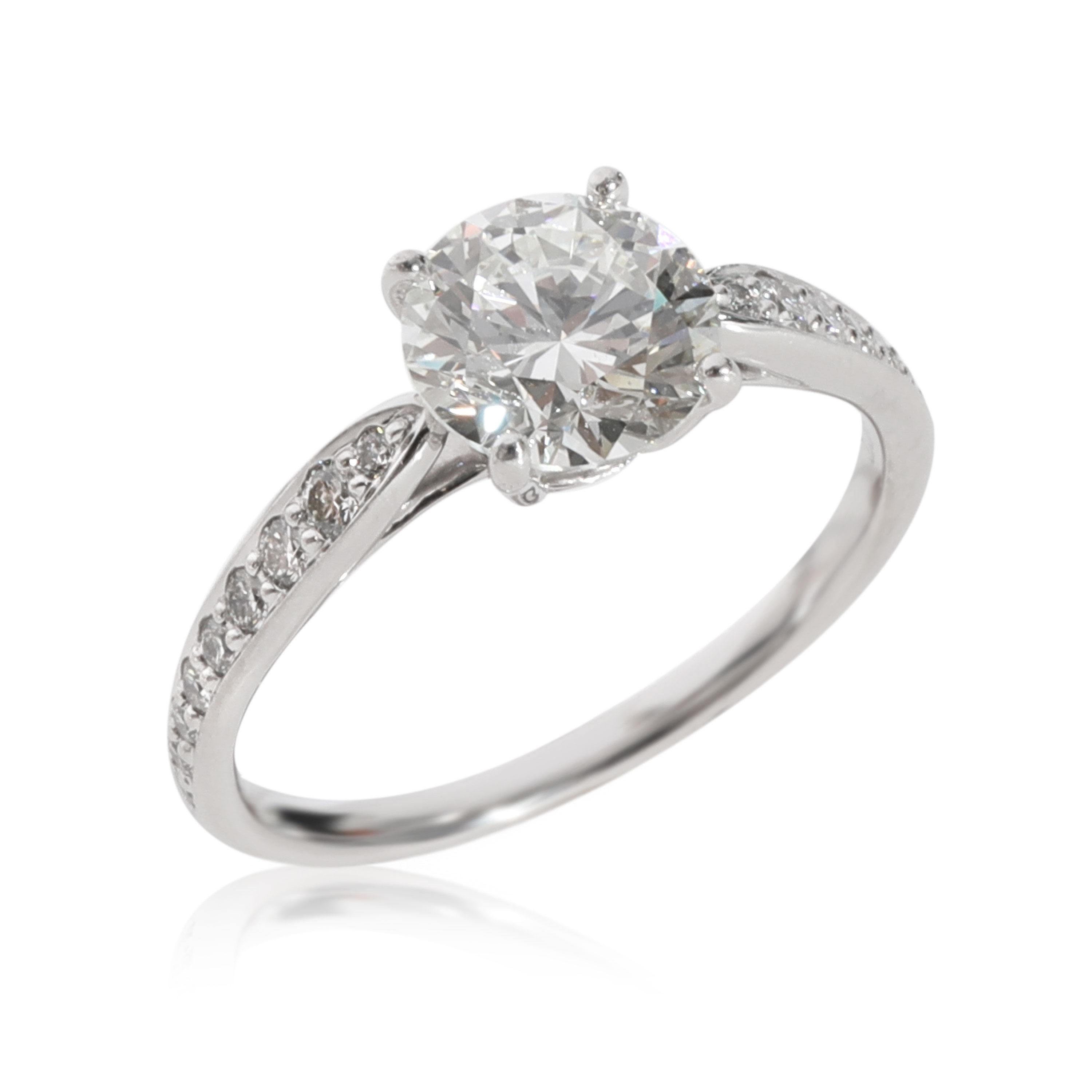 Round Cut Tiffany & Co. Harmony Diamond Engagement Ring in Platinum I VVS2 1.38 Ctw
