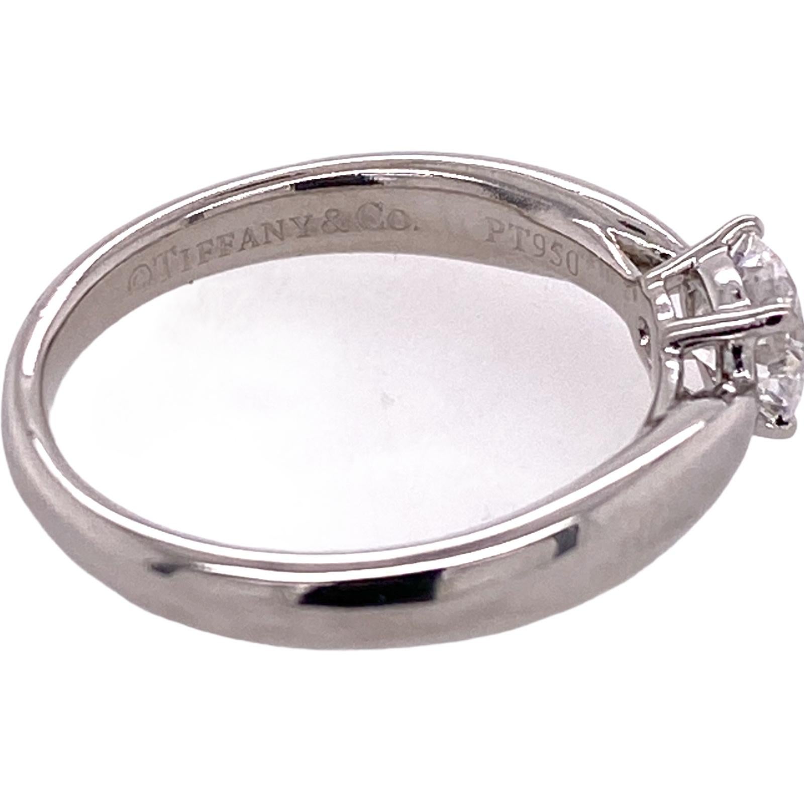 Round Cut Tiffany & Co. Harmony Diamond Platinum Solitaire Engagement Ring