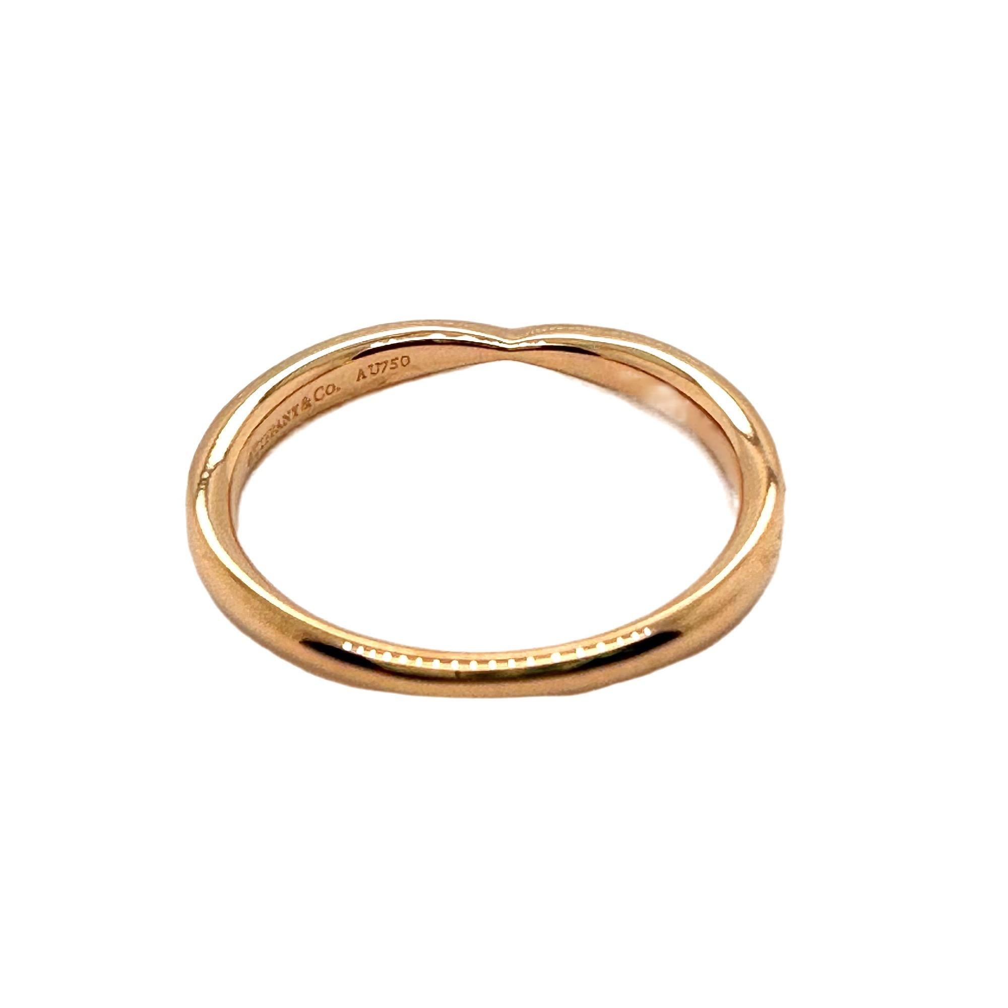 Tiffany & Co. Bague à anneau en or rose et diamants harmonieux Unisexe en vente