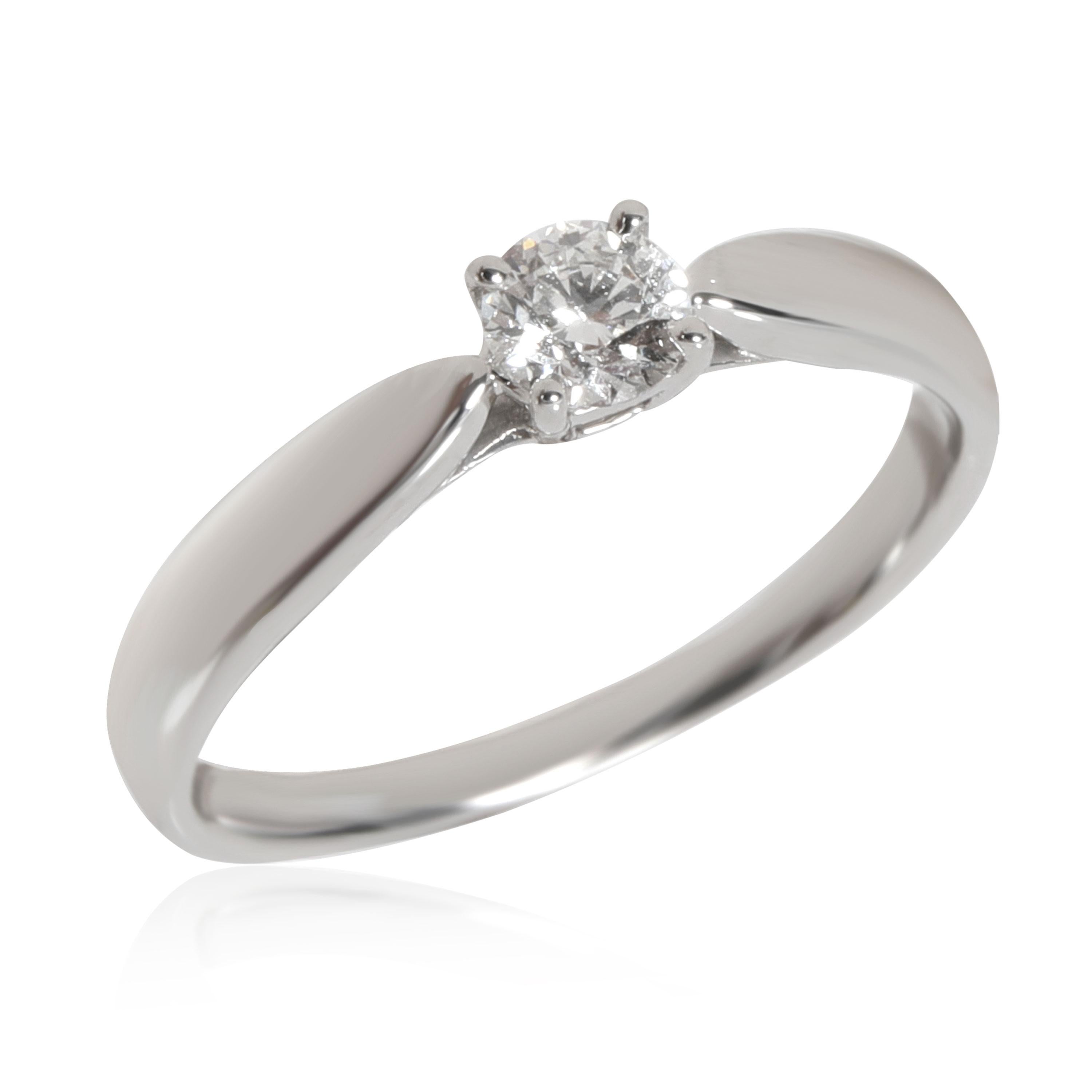 Round Cut Tiffany & Co. Harmony Diamond Solitaire Ring in Platinum H VS1 0.21 CTW