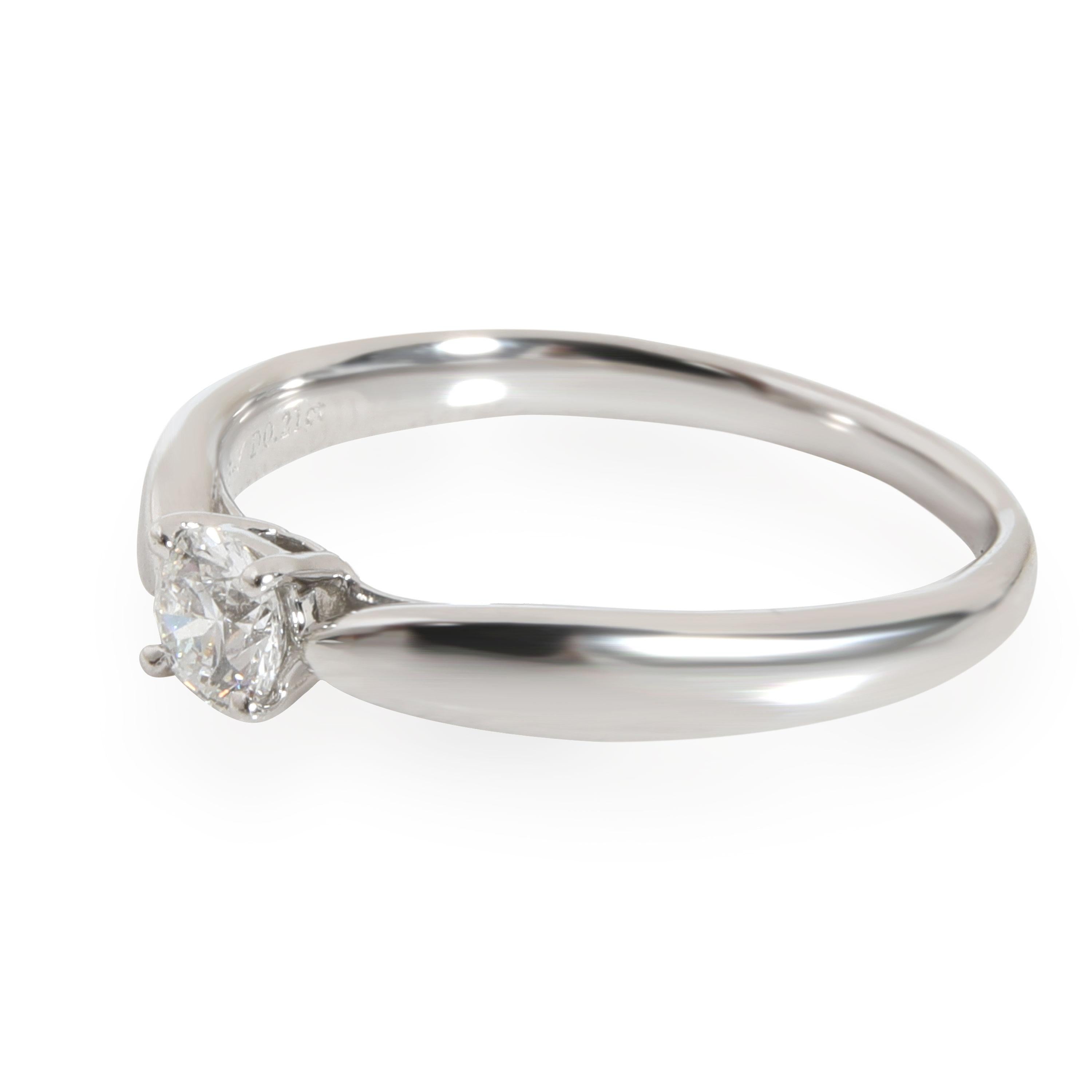 Tiffany & Co. Harmony Diamond Solitaire Ring in Platinum H VS1 0.21 CTW In Excellent Condition In New York, NY