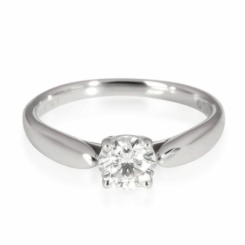 Round Cut TIFFANY & Co. Harmony Platinum .47ct Diamond Engagement Ring 4 with Certificate