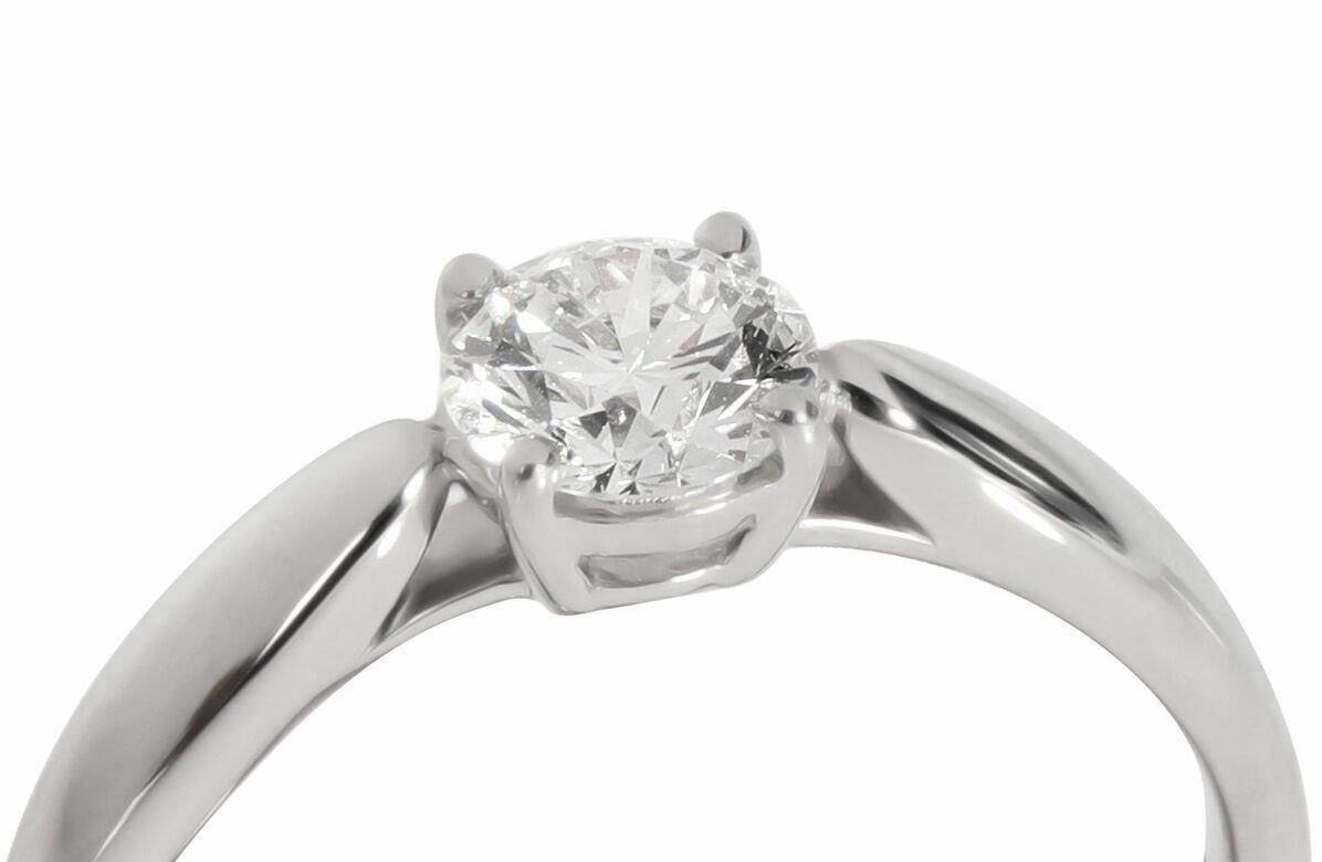TIFFANY & Co. Harmony Platinum .47ct Diamond Engagement Ring 4 with Certificate In Excellent Condition In Los Angeles, CA