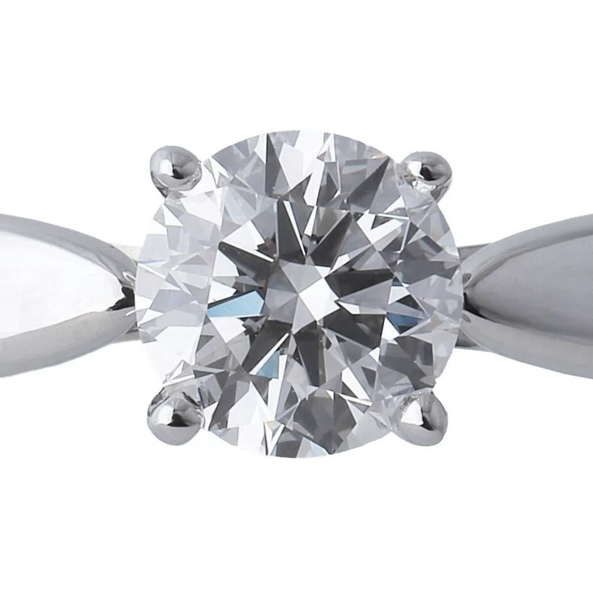 Round Cut TIFFANY & Co. Harmony Platinum .53ct Diamond Engagement Ring 5 For Sale