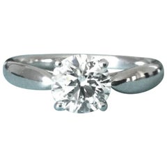Tiffany & Co. Harmony Platinum and Diamond Engagement Ring 1.06 Ct H VS2 3 EXC