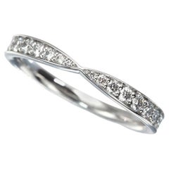 TIFFANY & Co. Harmony Platinum Diamond 1.8mm Band Ring 4.5