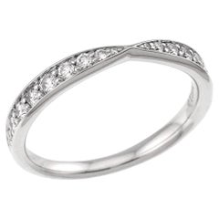 TIFFANY & Co. Harmony Platinum Diamond 1.8mm Band Ring 4.5