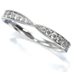 TIFFANY & Co. Harmony Platinum Diamond 1.8mm Band Ring 5.5